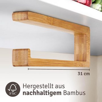 Praknu Küchenrollenhalter Küchenrollenhalter Bambus ohne Bohren