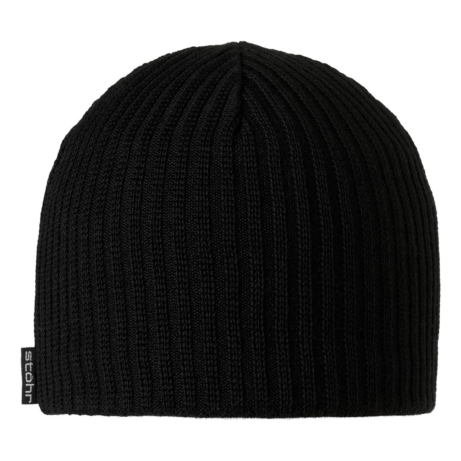 STÖHR Beanie Rudi mit kleinem Logofähnchen 01 schwarz