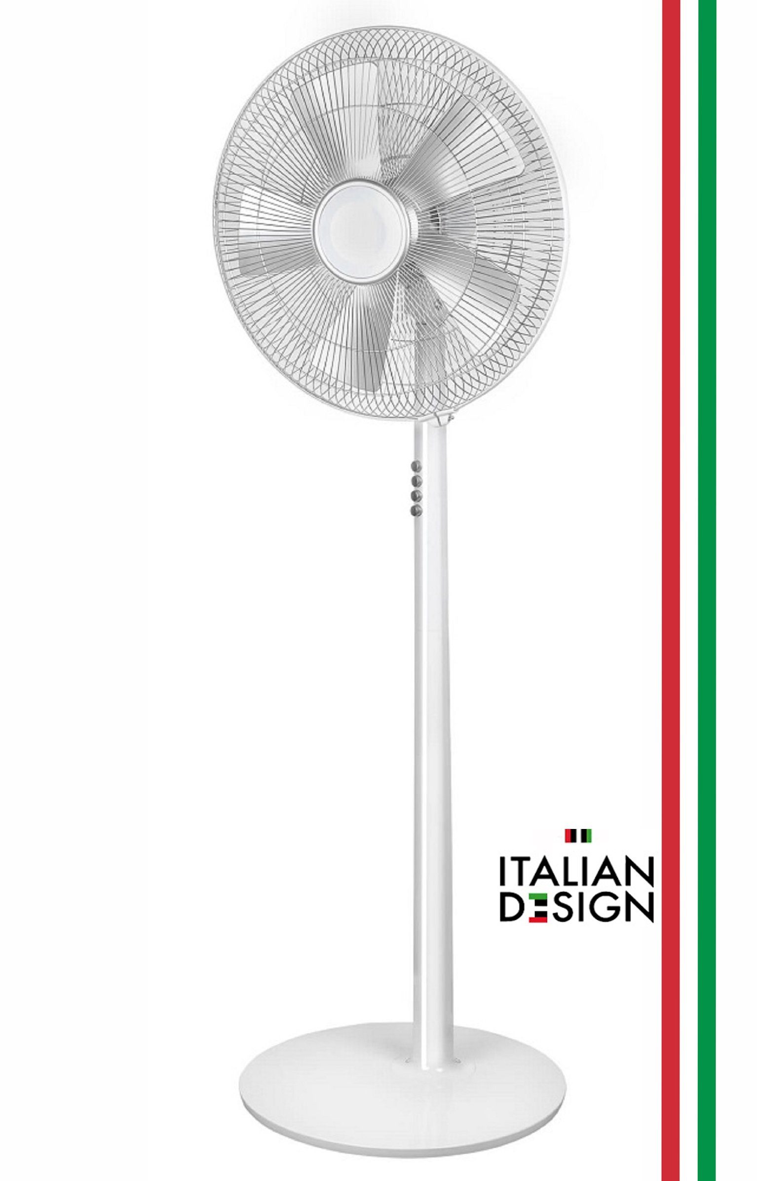 EUROM Standventilator Standventilator Weiß Ventilator Windmaschine Oszillierend Remote TURBO, mit Fernbedienung und 5 Flügel für ein Turbo Effekt