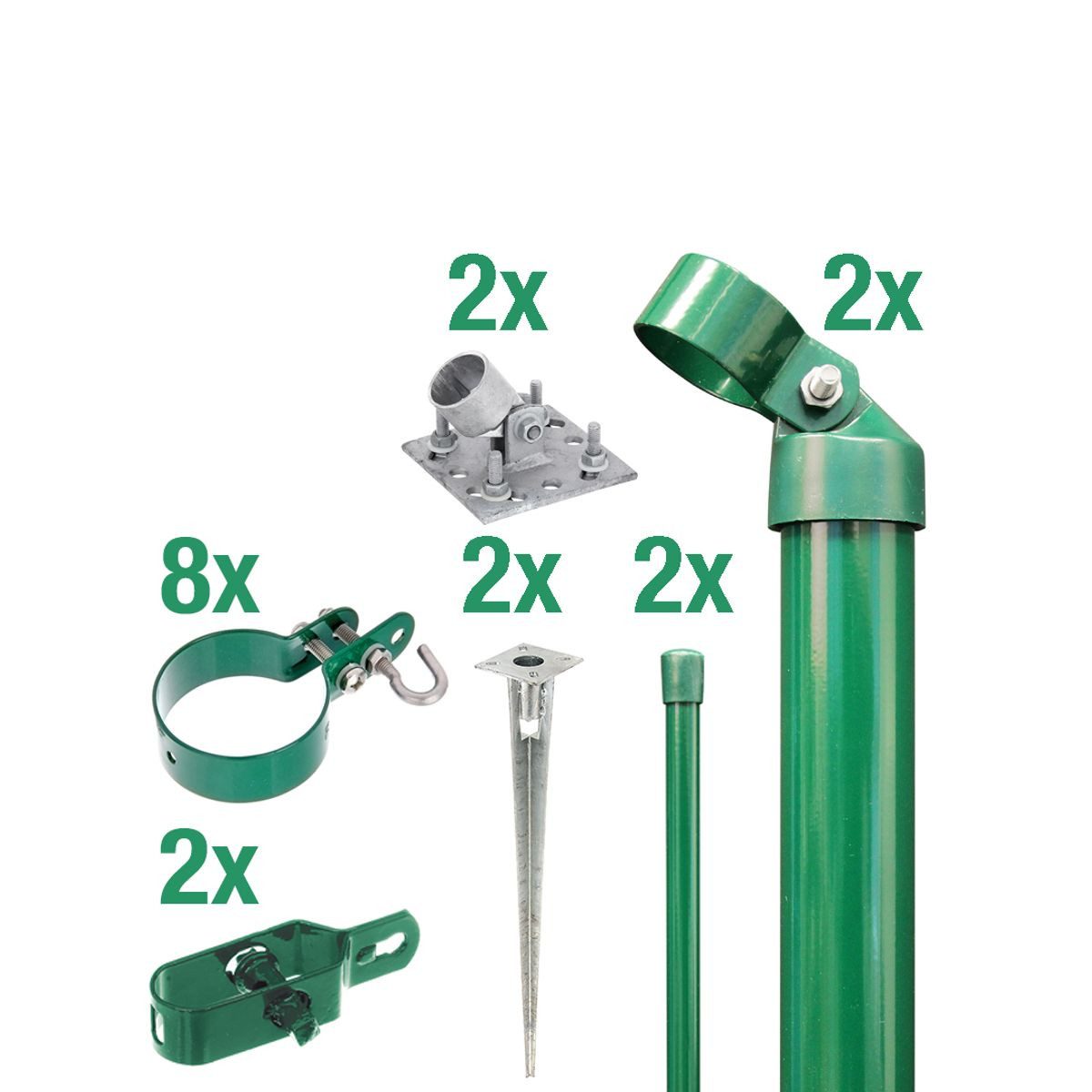 Alberts Zaun Alberts 601331 Zaunanschluss-Set Wellengittertor an Maschendrahtzaun, Alberts Zaunanschlussset Maschendrahtzaun Wellengittertor Bodenhülsen