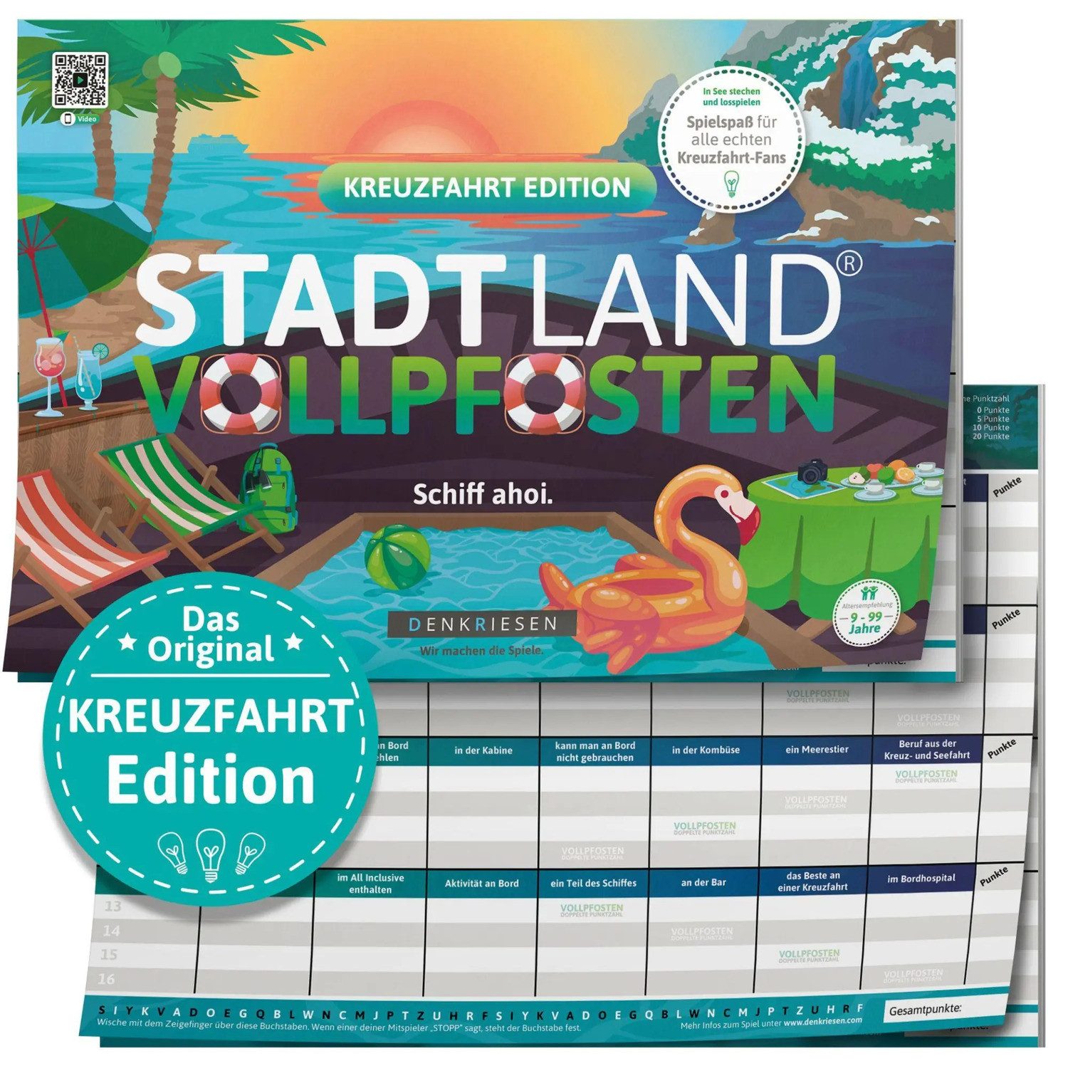 Spiel DENKRIESEN - STADT LAND VOLLPFOSTEN® - KREUZFAHRT EDITION - "Schiff...