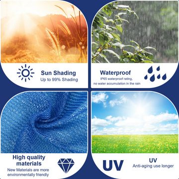 Randaco Sonnensegel LED Solar Sonnenschutz Wasserdicht UV-Schutz Windschutz HDPE Balkon