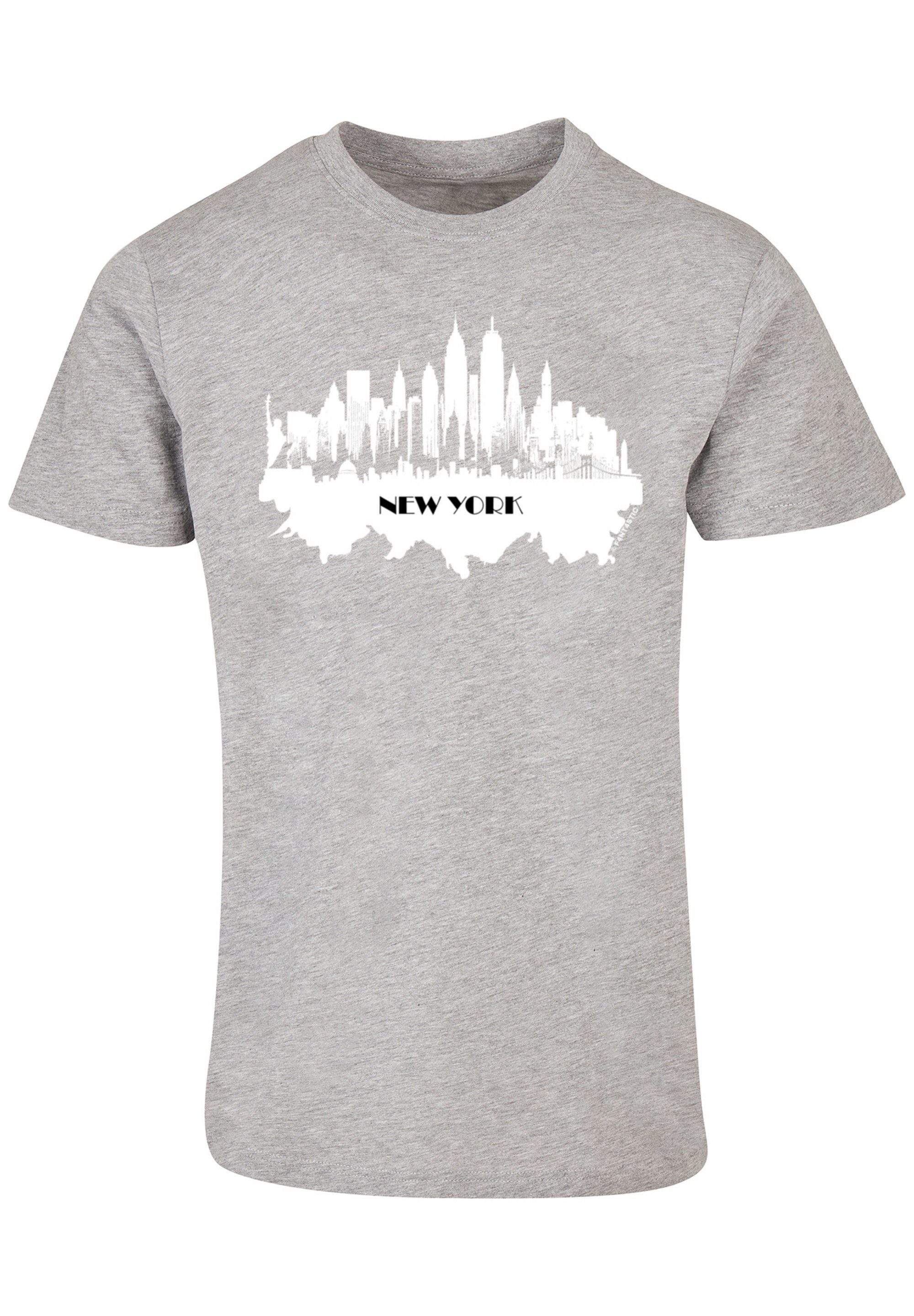 Collection New F4NT4STIC heather T-Shirt grey Cities - skyline Print York