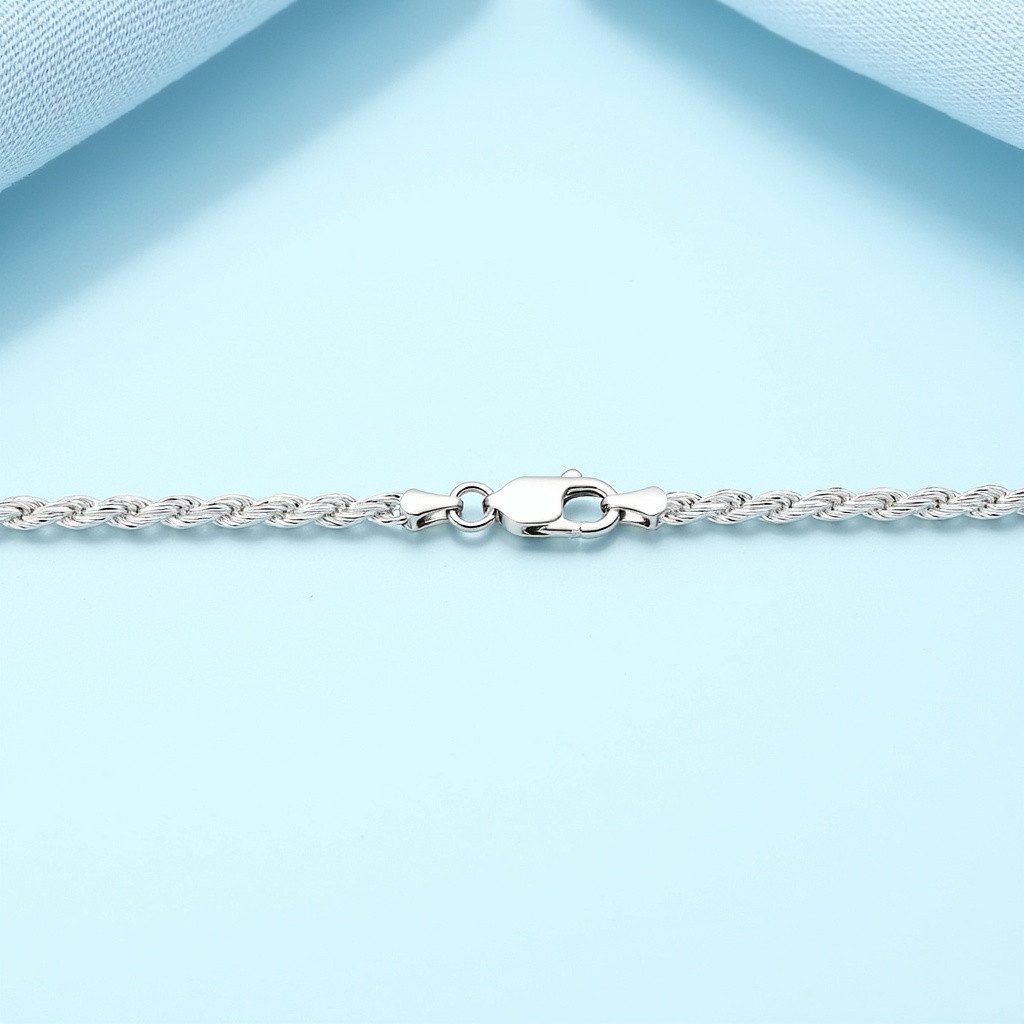 Tony Fein Collier Kordelkette 3 mm 925er Sterling Silber, Made in Italy – Bild 5 von 5