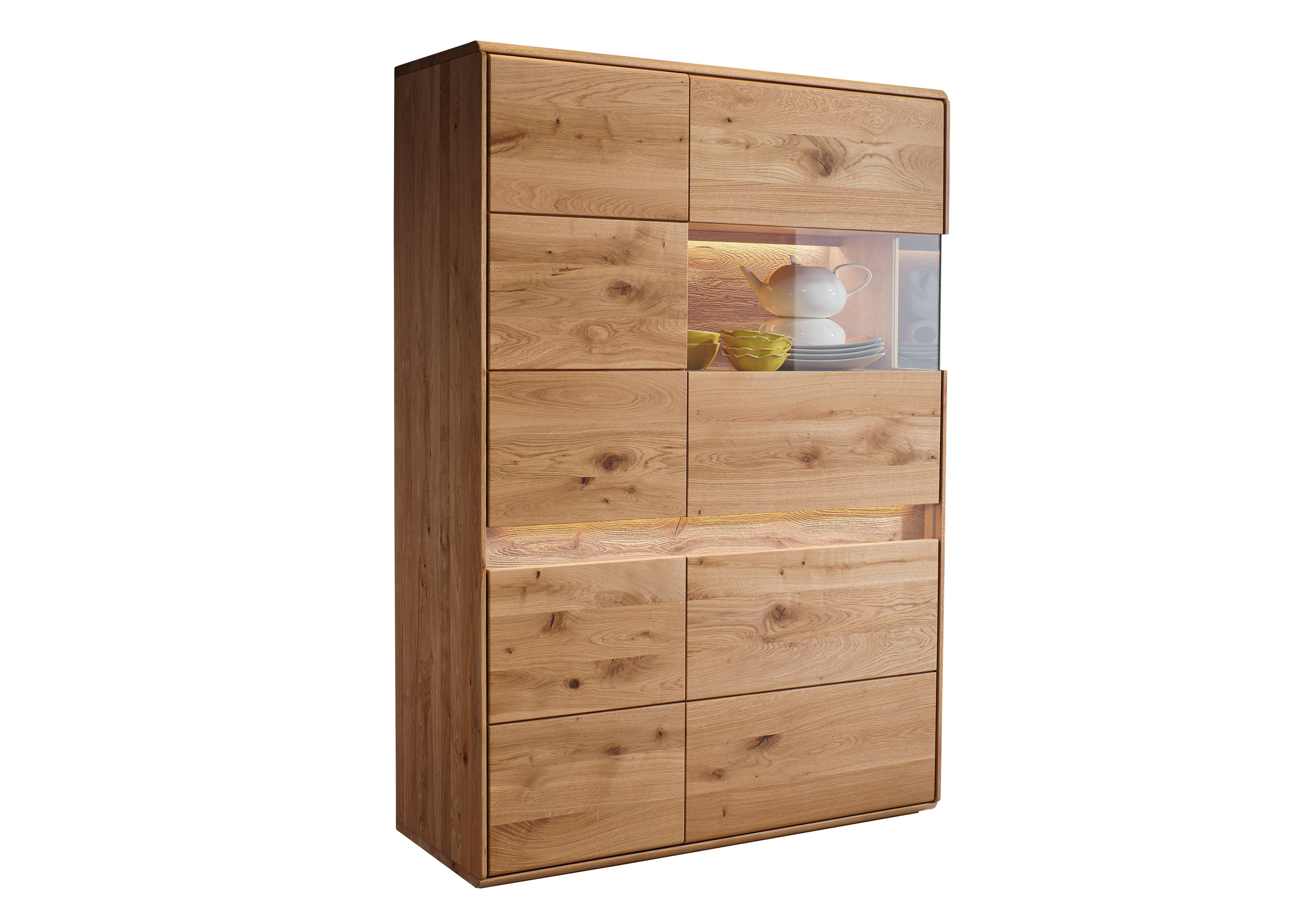Woodroom Vitrine Valbona Wildeiche massiv geölt, Glaselement