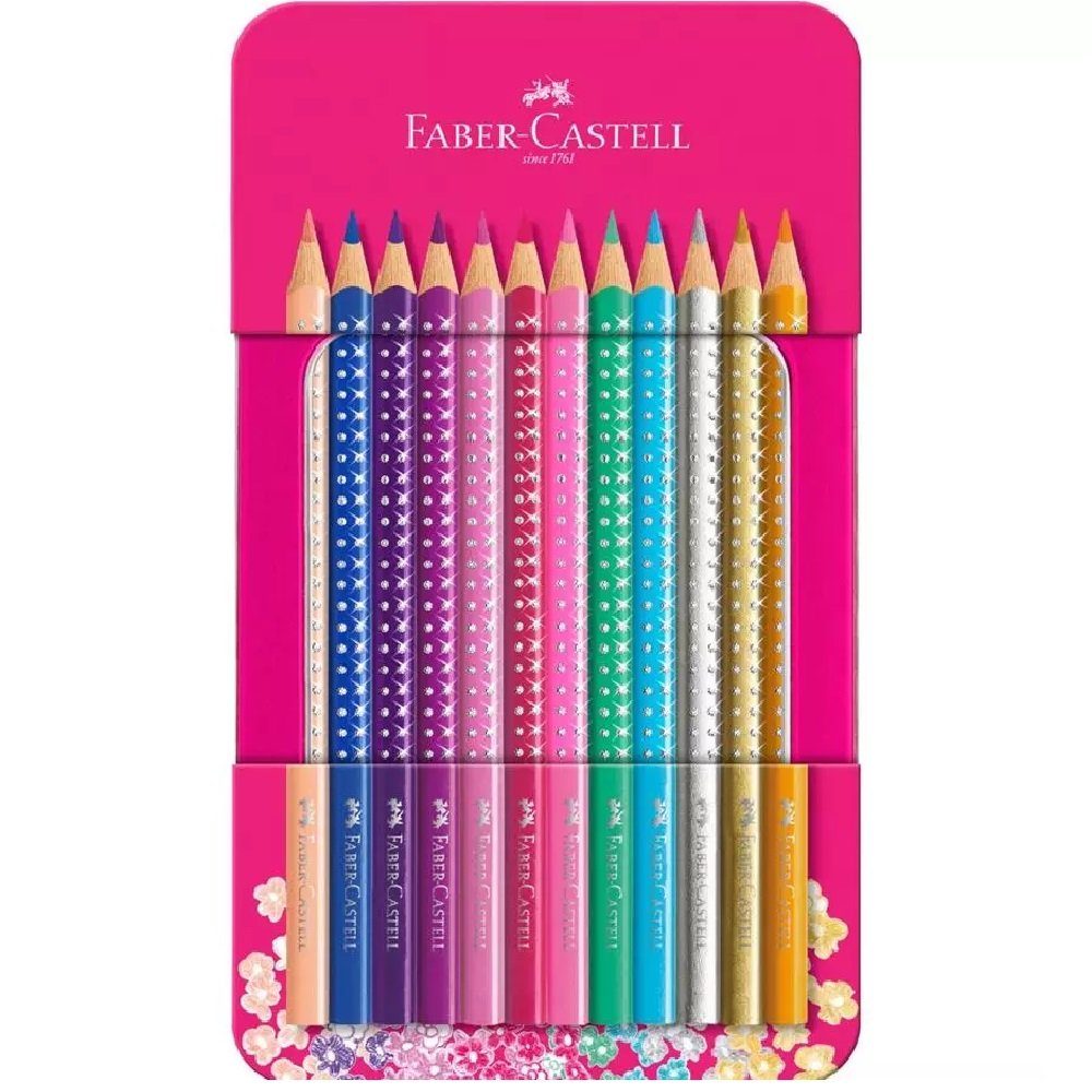 Buntstift 12er Set Sparkle Bunstifte, (Buntstifte-Set, 12-tlg), im pinken Metallkasten