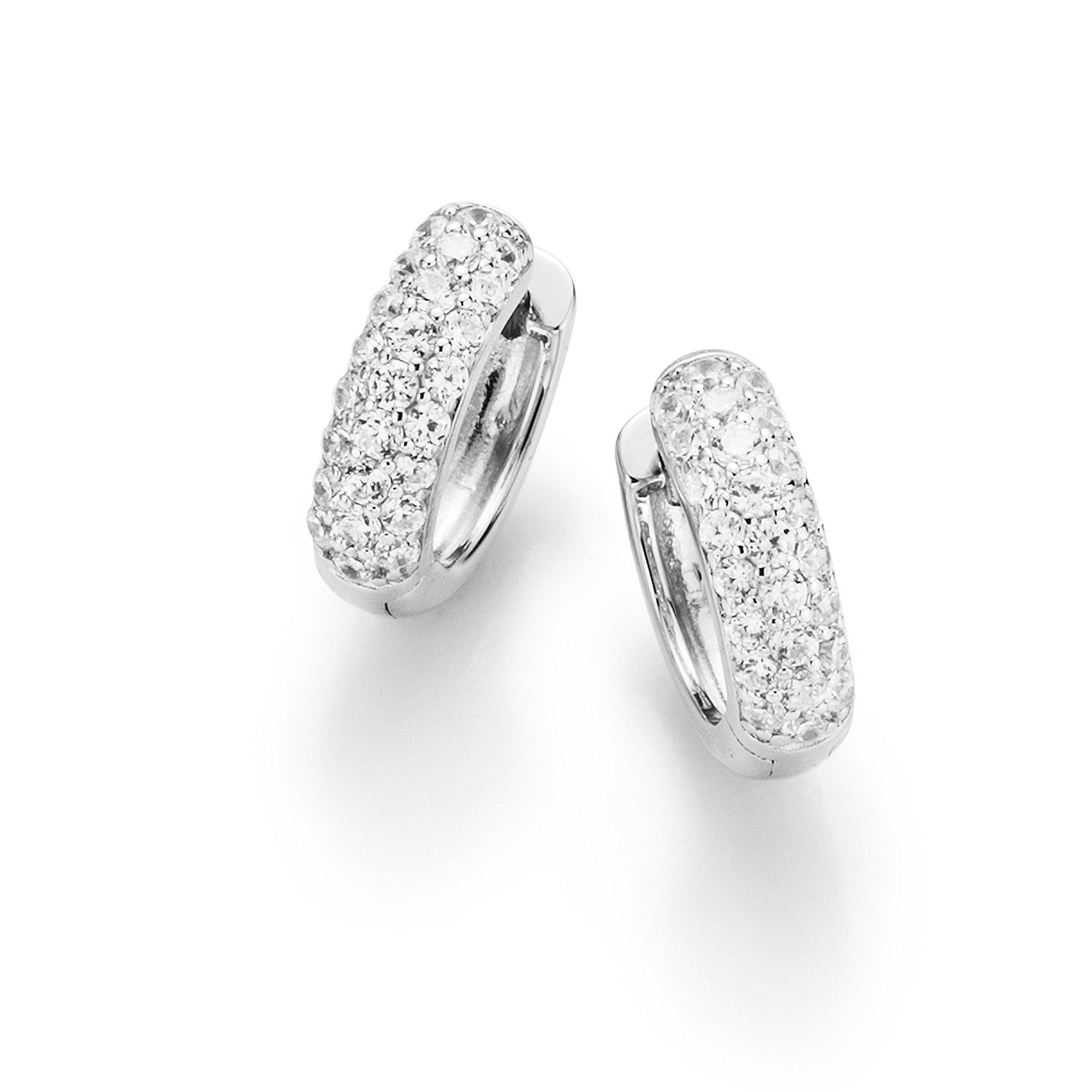 GIORGIO MARTELLO MILANO Paar Creolen mit Zirkonia Steinen, Silber 925