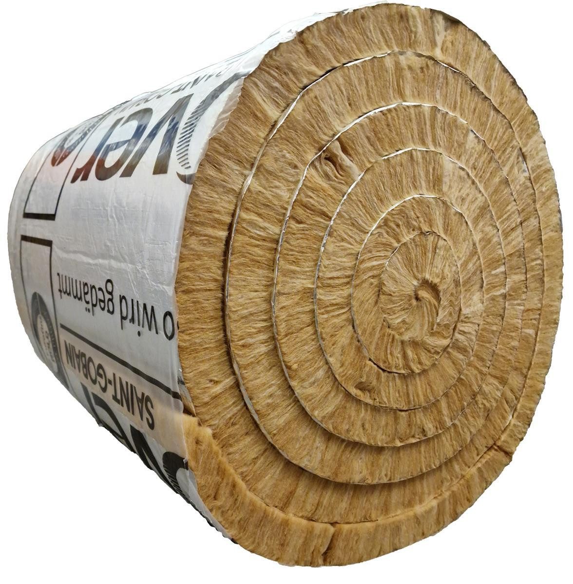 Isover Dämmfilz Dämmmatte 40mm mit Klebeband, 3,6qm Grau/Silber, Mineralfaserwolle alukaschiert Wärmeisolierung Schalldämmung Feuch