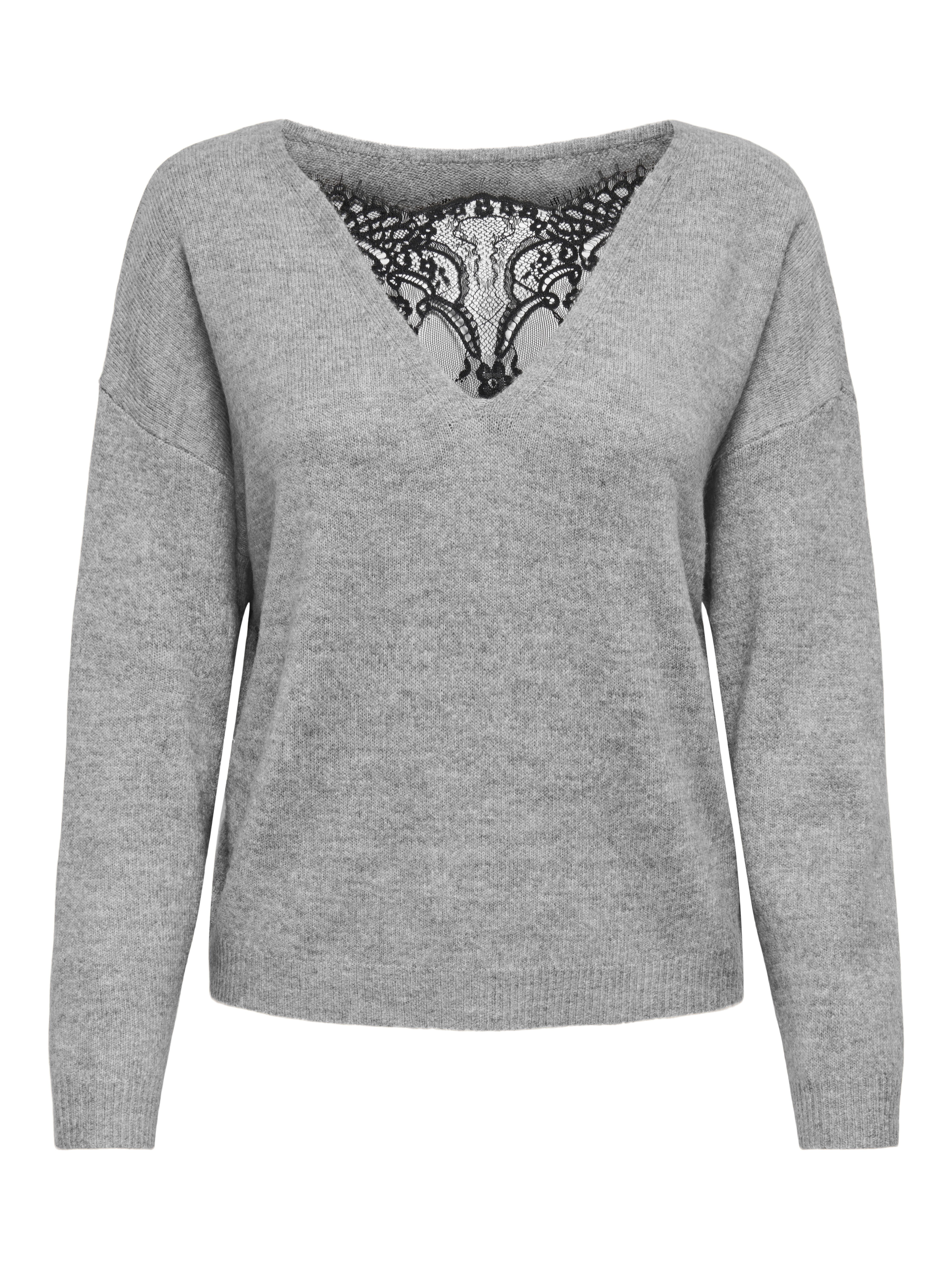 ONLY Rundhalspullover ONLANJA LS LACE MIX günstig online kaufen
