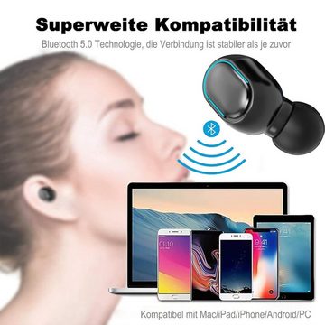 Diida Drahtloses Bluetooth-Sport-Headset,IPX4,mit atmungsaktivem Licht In-Ear-Kopfhörer (SiRi, LED-Power-Display,Sprachsteuerung,niedrige Latenzzeit für Spiele)