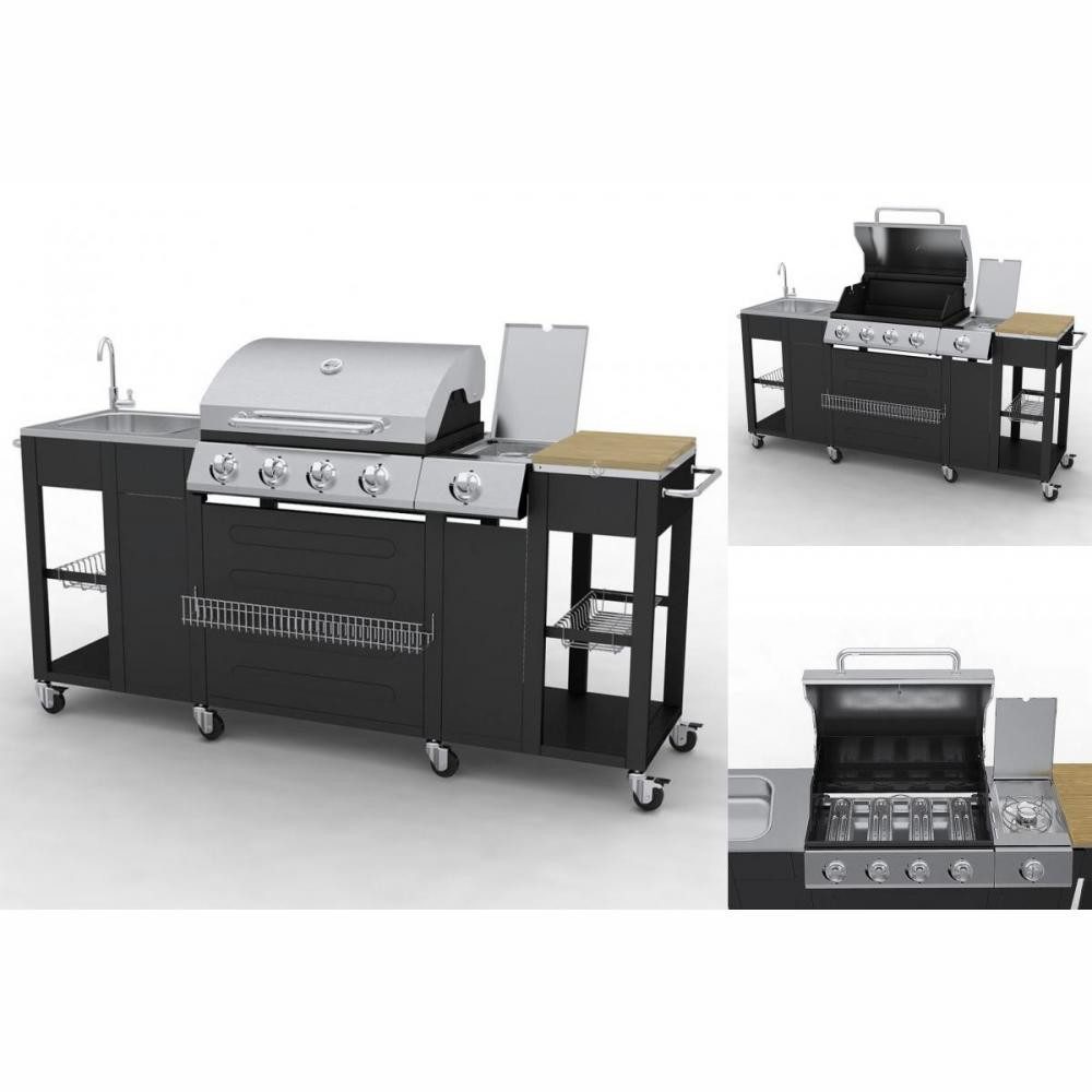 vidaXL Holzkohlegrill G-BBQ KIT 4 1 DE MODEL