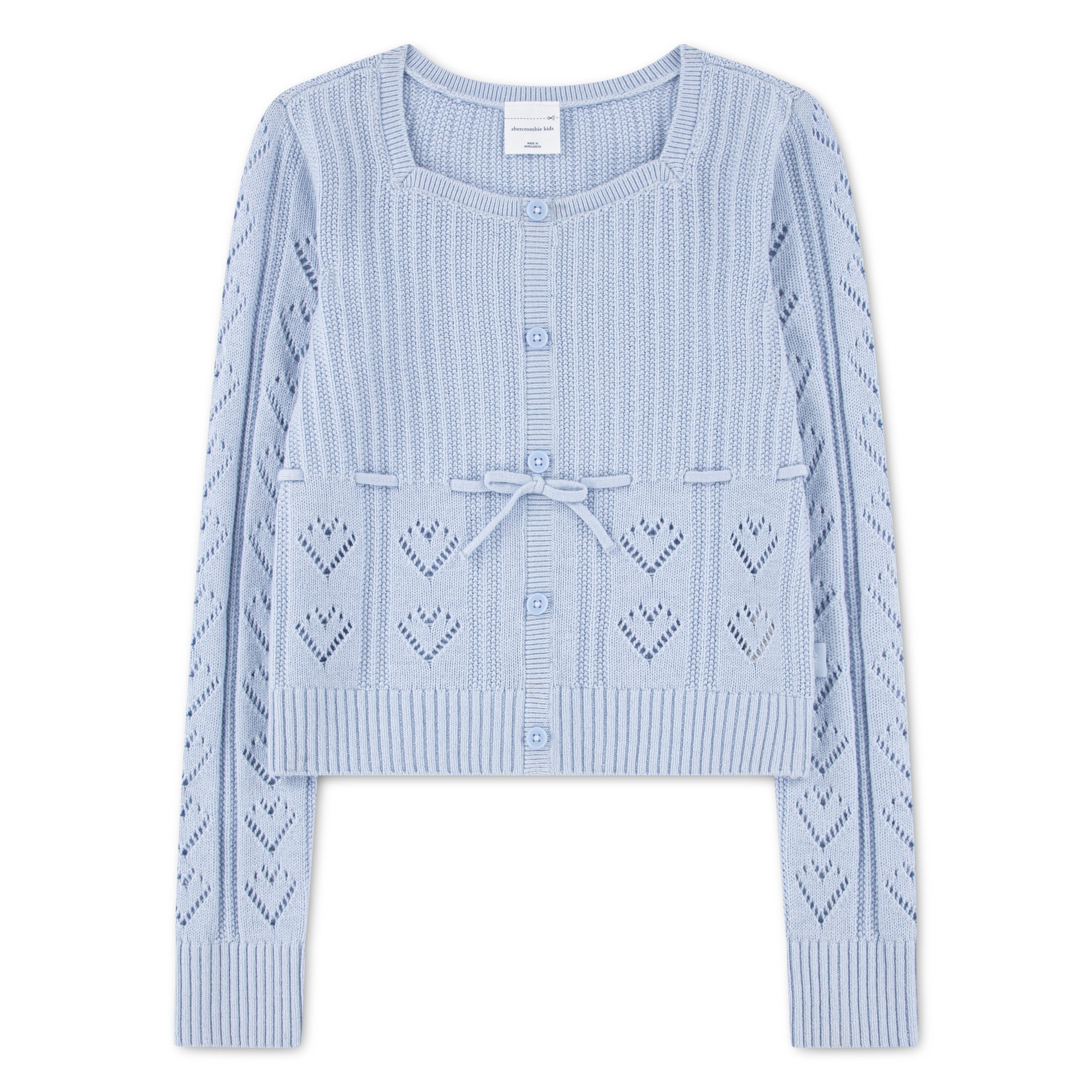 Abercrombie Kids Strickpullover AFG BABYDOLL HEART STITCH SWEA mi angedeutetem Knopfverschluss