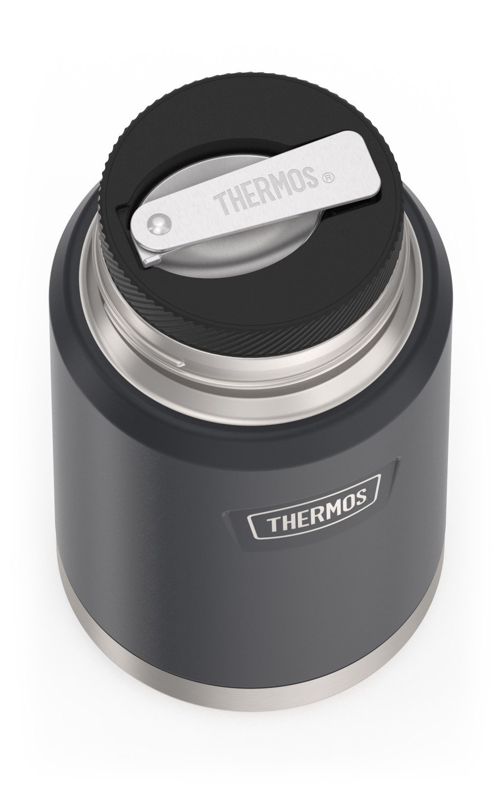 THERMOS Thermobehälter ICON FOOD JAR, Thermobehälter für Essen, spülmaschinenfest, Edelstahl, Kunststoff, Silikon, (1-tlg), 0,71l, 10h heiß & 24h kalt, dicht & auslaufsicher, mit Löffel