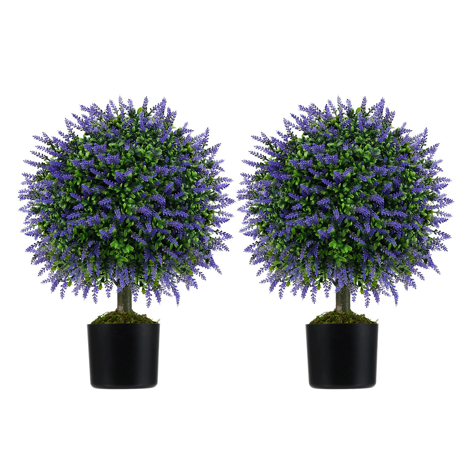 Kunstpflanze Lavendelbaum in Lila, COSTWAY, Höhe 58 cm, 2er, mit Blättern, günstig online kaufen