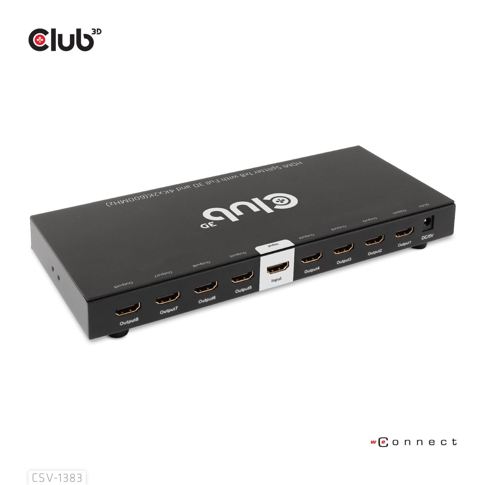 CLUB3D 1 auf 8 HDMI™ Splitter Full 3D und 4K60Hz(600MHz) Netzwerk-Adapter