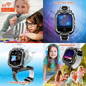 ele eleoption für Kinder Mädchen Jungen, GPS IP67 Wasserdicht Smartwatch (Android / iOS), mit 4G 360° Dual-Kamera WiFi Video Telefonanruf SOS Schrittzähler