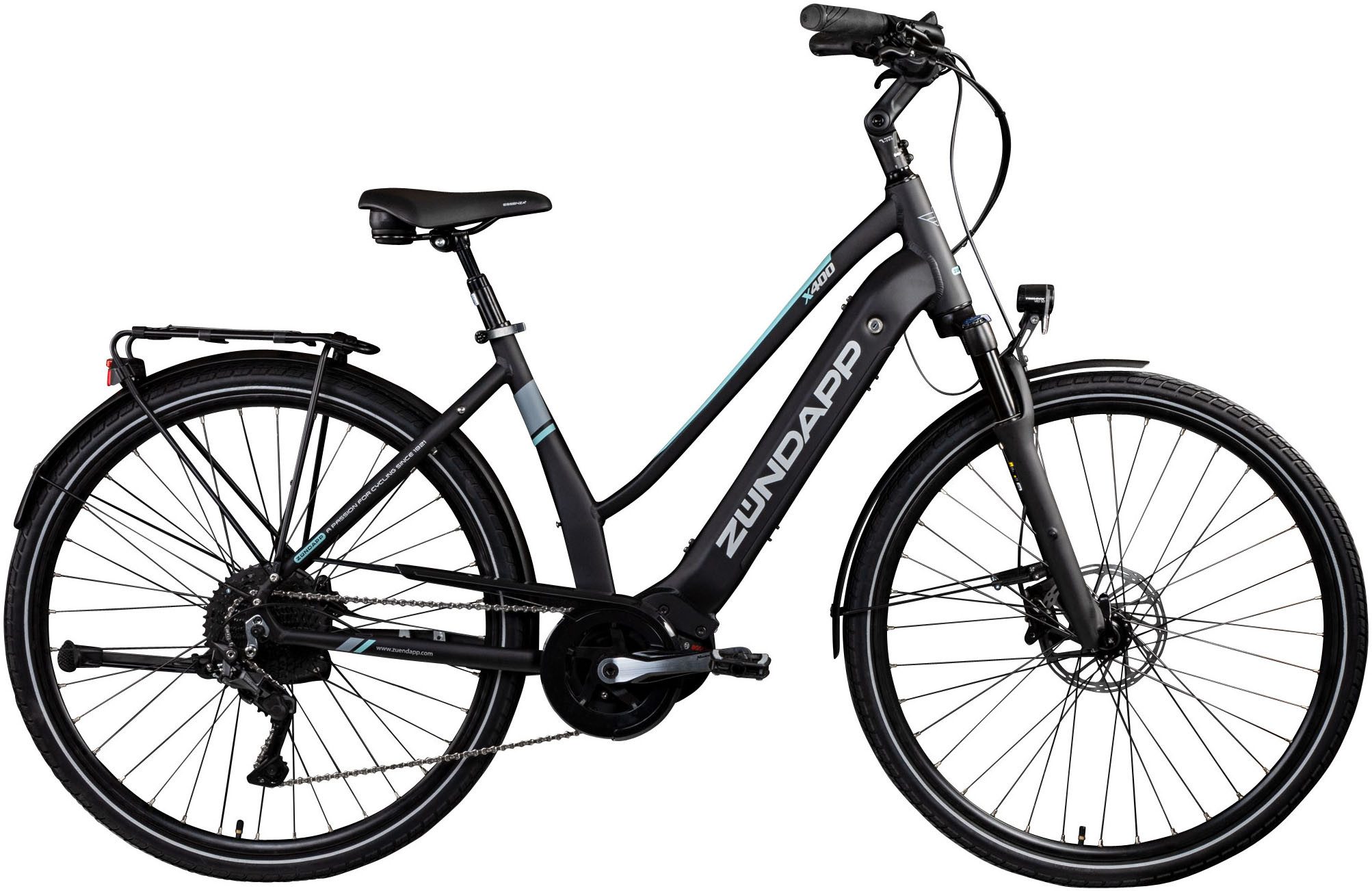 Zündapp E-Bike Trekkingrad X400, 11 Gang Shimano Deore XT Schaltwerk, Kettenschaltung, Mittelmotor, 500 Wh, Pedelec, Elektrofahrrad für Damen u. Herren