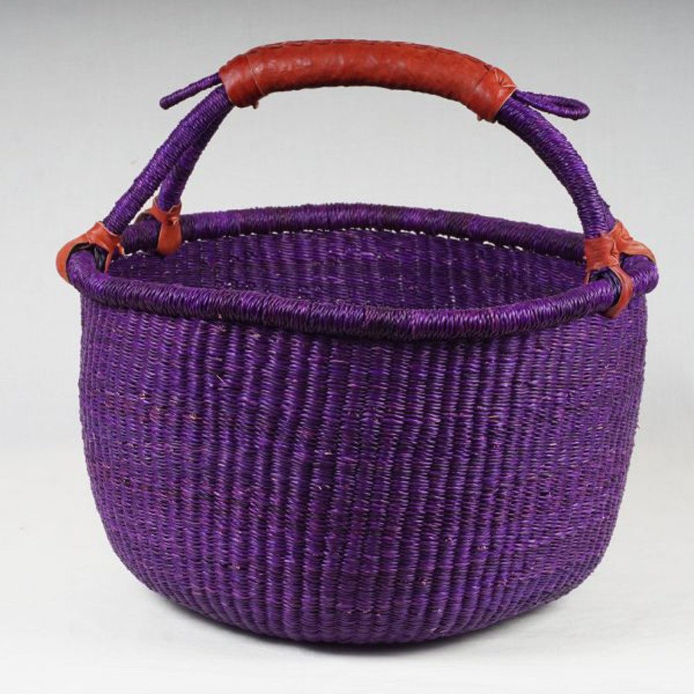 Goodman Design Einkaufskorb Handgefertigter Bolga-Korb, Shopper, Picknicktasche aus Ghana, Aus Naturgras (Elefantengras), pflanzlich gefärbt