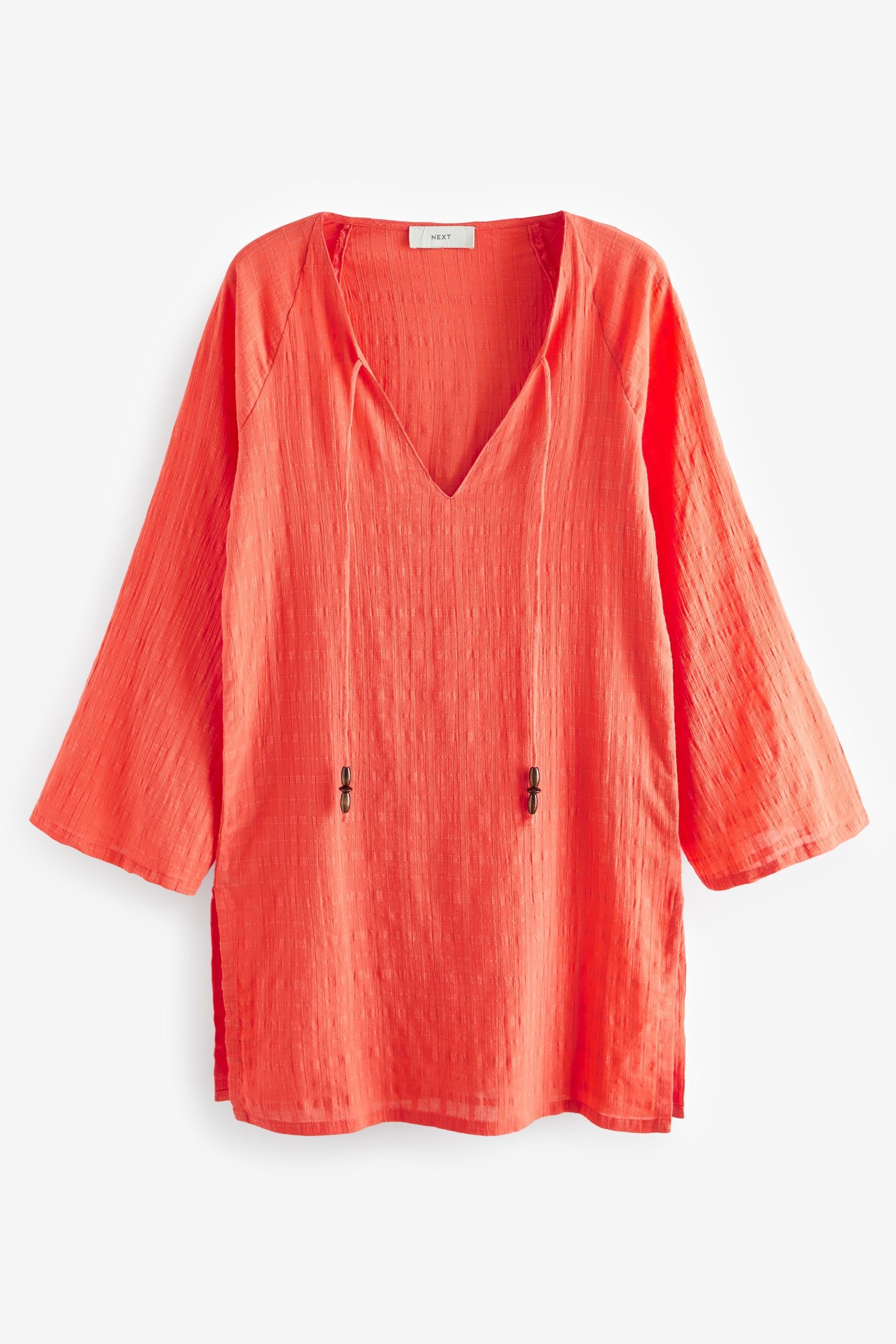 Next Strandshirt Cover-Up Pink (1-tlg) Kaftan Coral