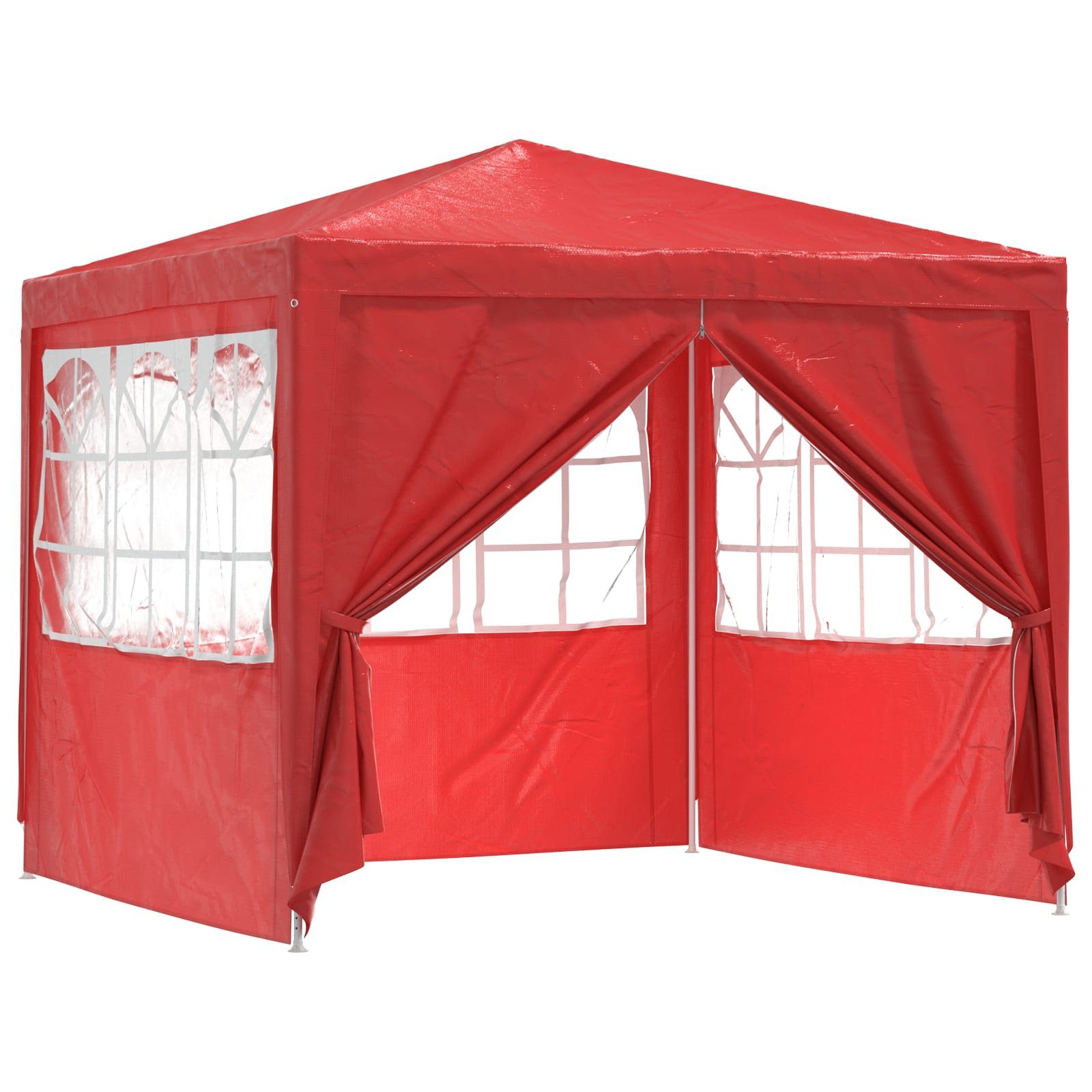 vidaXL Pavillon 250 x 250 x 240 cm Party-Zelt Rot 250x250x240 cm PE und Stahl