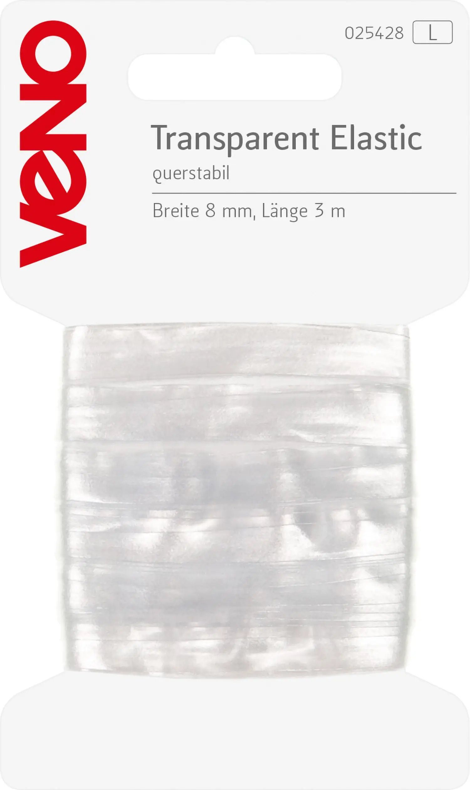 Stofferia Stoff Transparent Elastic SB 8mm 3m, Meterware