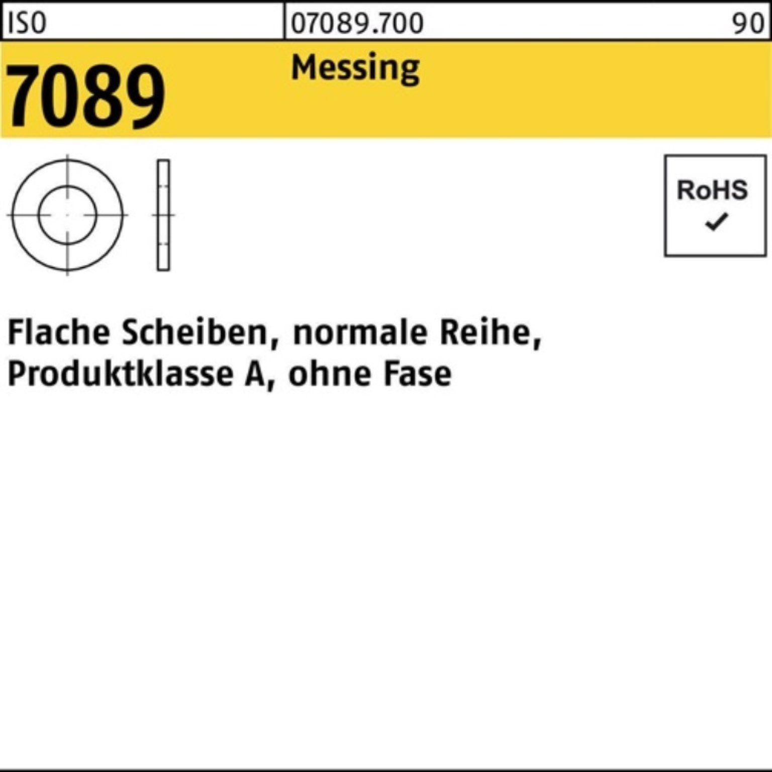 5,3 o.Fase Bufab IS Pack Unterlegscheibe Messing ISO 7089 Unterlegscheibe 1000 Stück 1000er