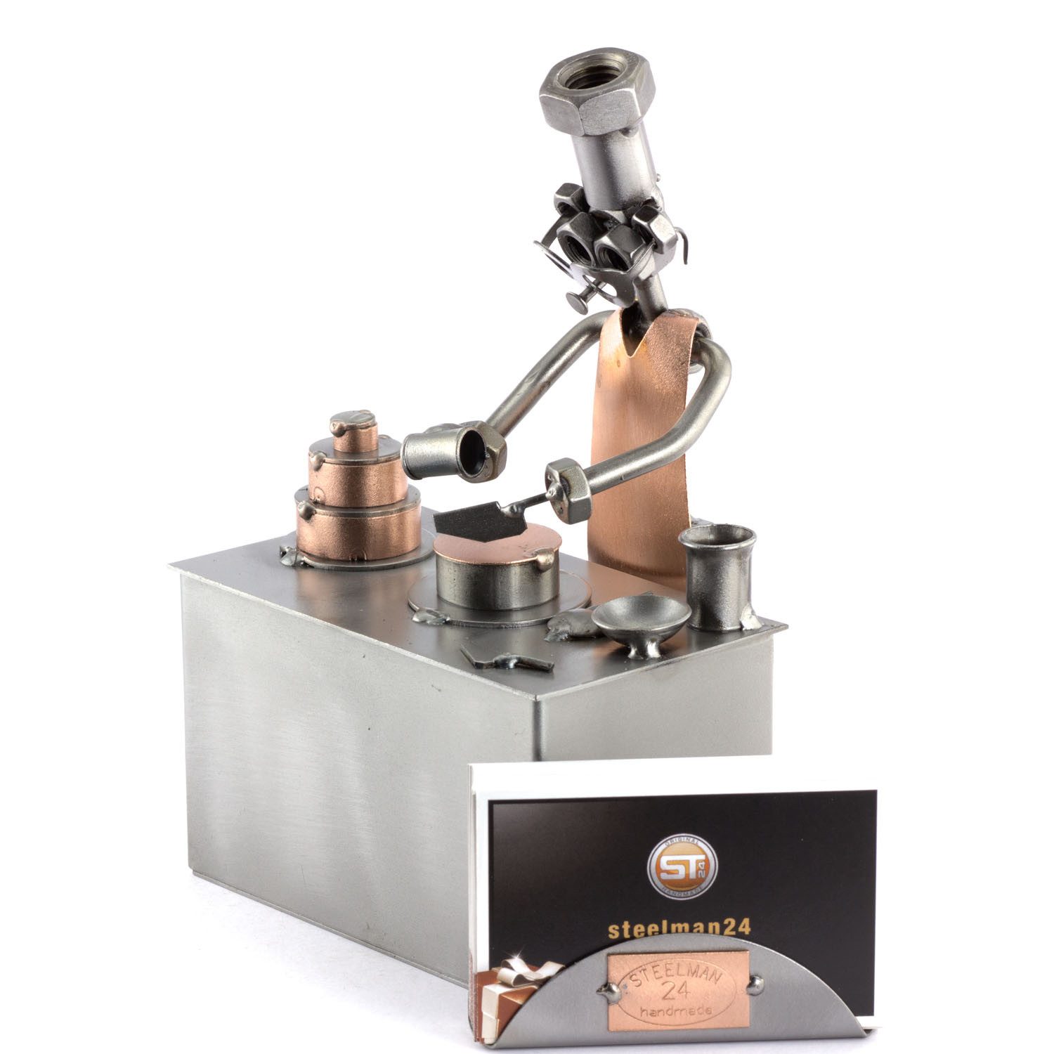 Steelman24 Dekofigur Konditor mit Visitenkartenhalter
