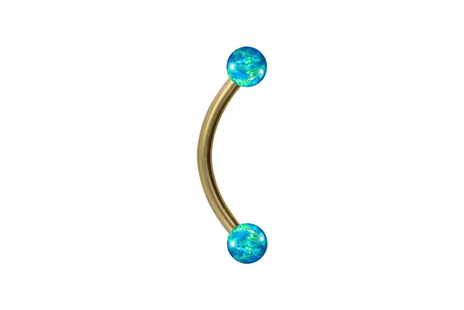PIERCINGLINE Bauchnabelpiercing Chirurgenstahl Banane SYNTHETISCHE OPALE (Bananen, 1-tlg)