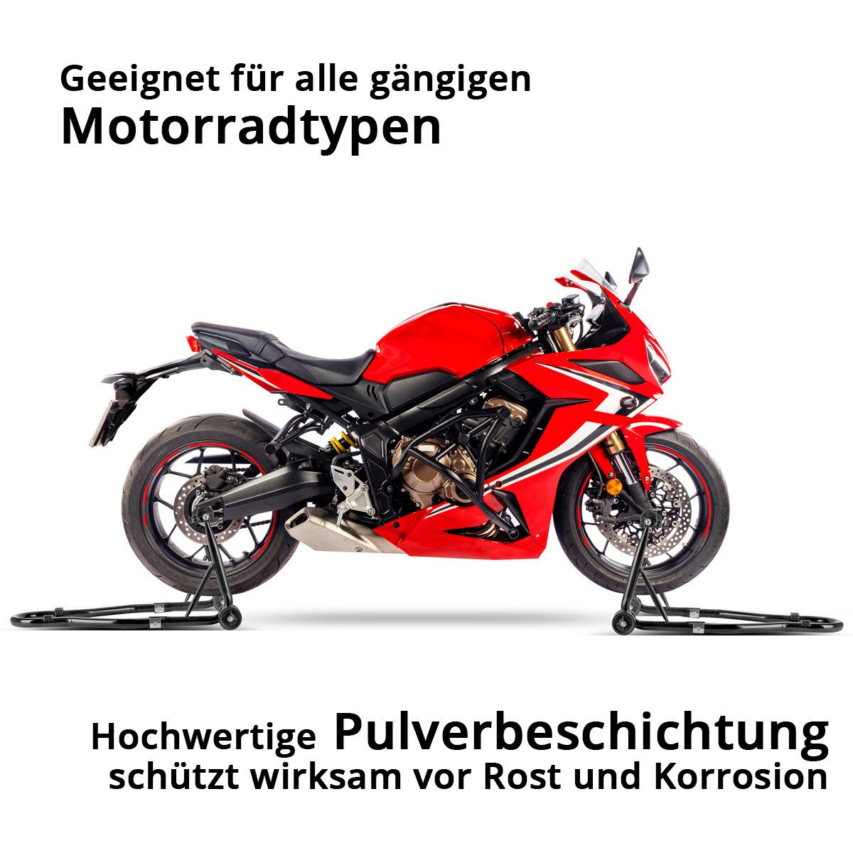 STAHLWERK Motorradheber Motorrad-Montageständer mit 450 kg Tragkraft