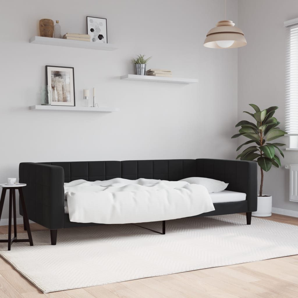 vidaXL Daybed, Tagesbett Schwarz 90x190 cm Samt