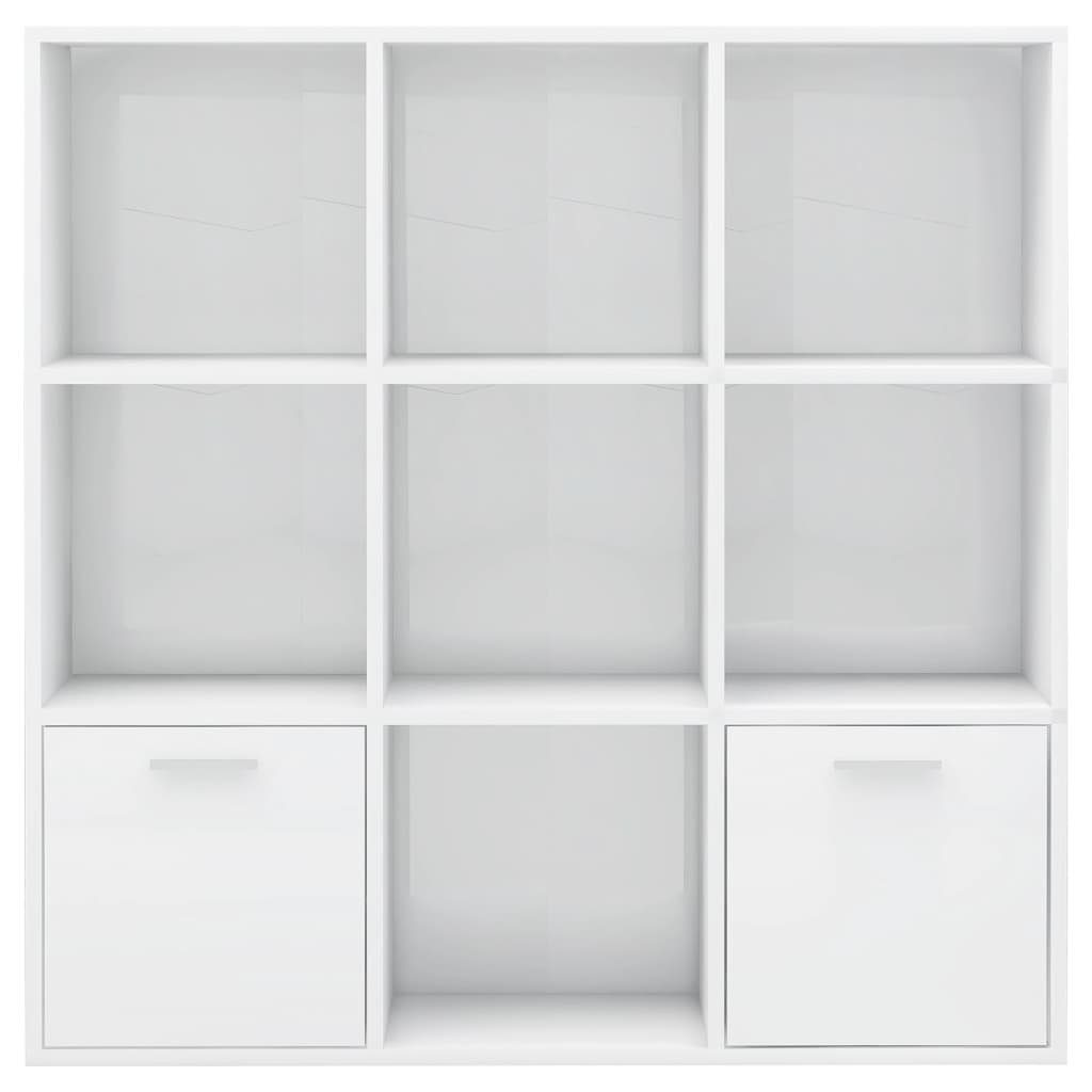 furnicato Bücherregal Hochglanz-Weiß Holzwerkstoff 98x30x98 cm