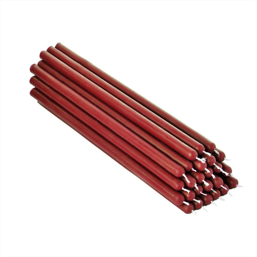 Bienenwachskerze 25x Rote Bienenwachs 21cm Rußfrei Handarbeit Tafel