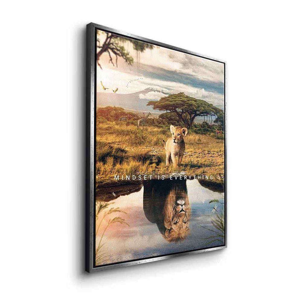 ist Leinwandbild, everything Mindset Rahmen silberner DOTCOMCANVAS® Afrika Leinwandbild Einstellung africa Englisch, alles is