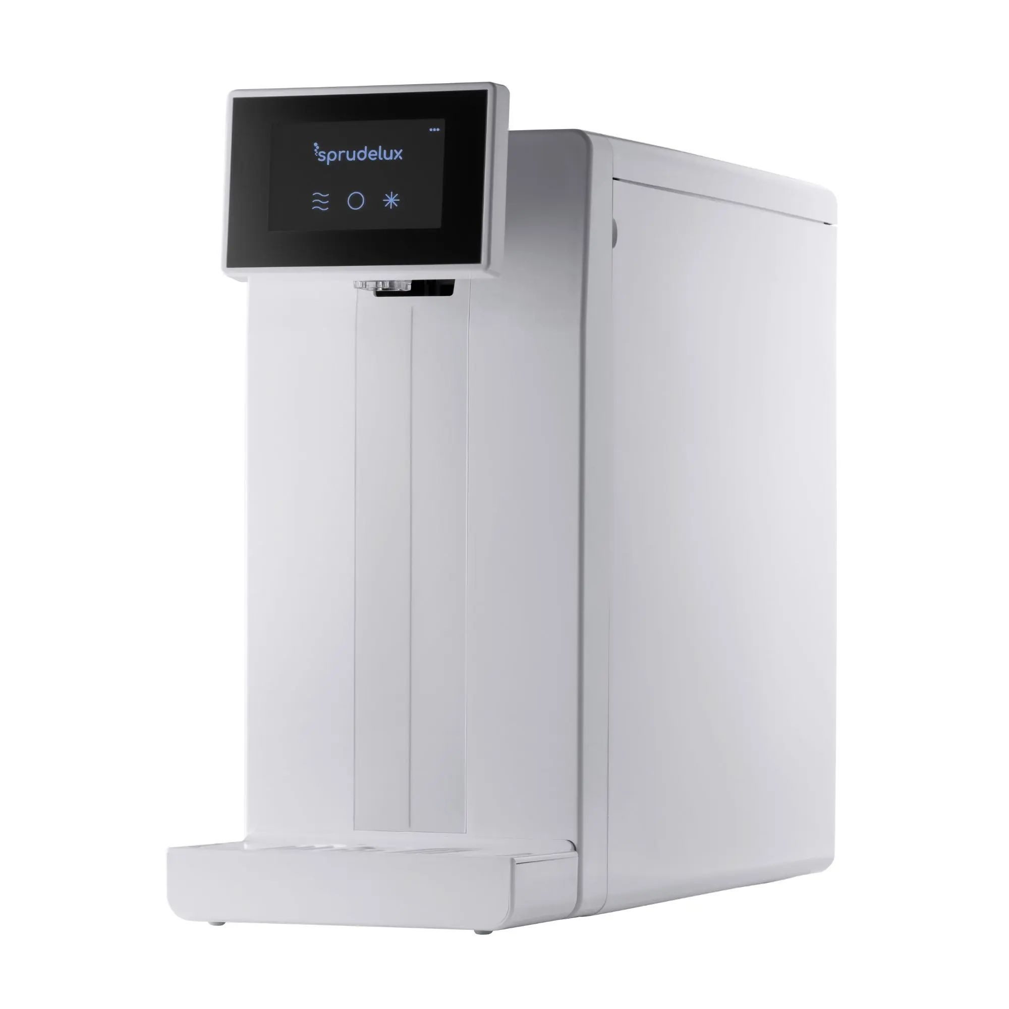 SPRUDELUX Wassersprudler POWER SODA Auftisch-Sprudelanlage ohne Osmose, Festwasseranschluss, Kühlung, Touchdisplay, Filter und Leckschutz