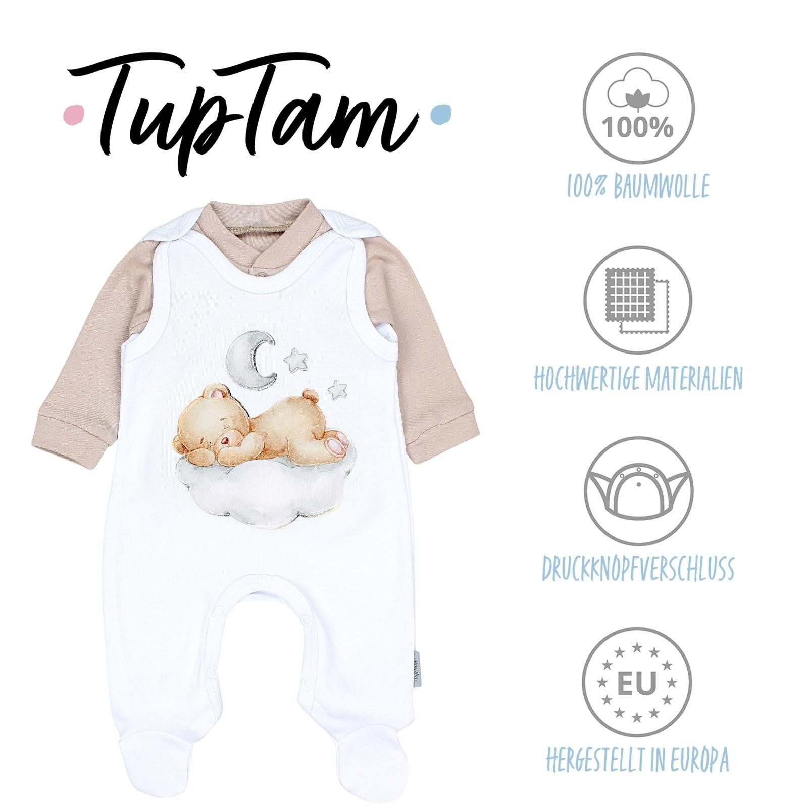 TupTam Strampler TupTam Baby Mädchen Jungen Strampler mit Langarmshirt Aufdruck Spruch