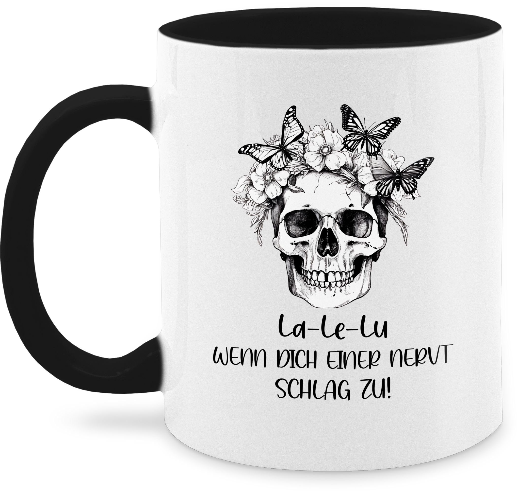 La Le Keramik, Lu Skull Kollegen nervt einer zu Statement Schwarz dich wenn 1 Tasse Koll, schlag Shirtracer Totenkopf