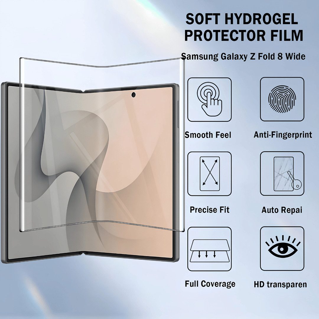 SmartUP Displayschutzglas 2X Panzerfolie für Samsung Galaxy Z Fold 8 Display Schutzglas Screen für Samsung Galaxy Z Fold 8, 2 Stück, Rundumschutz, passgenaue Ve – Bild 2 von 5