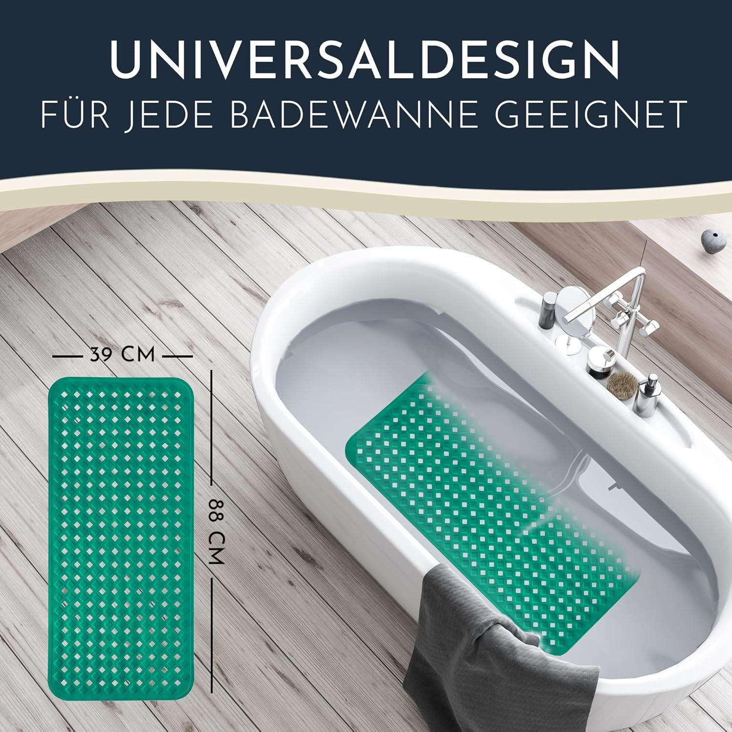 Homerella Badematte rutschfest Hautsensitiv 88x39cm, INKL. AUFHÄNGUNG, Anti günstig online kaufen