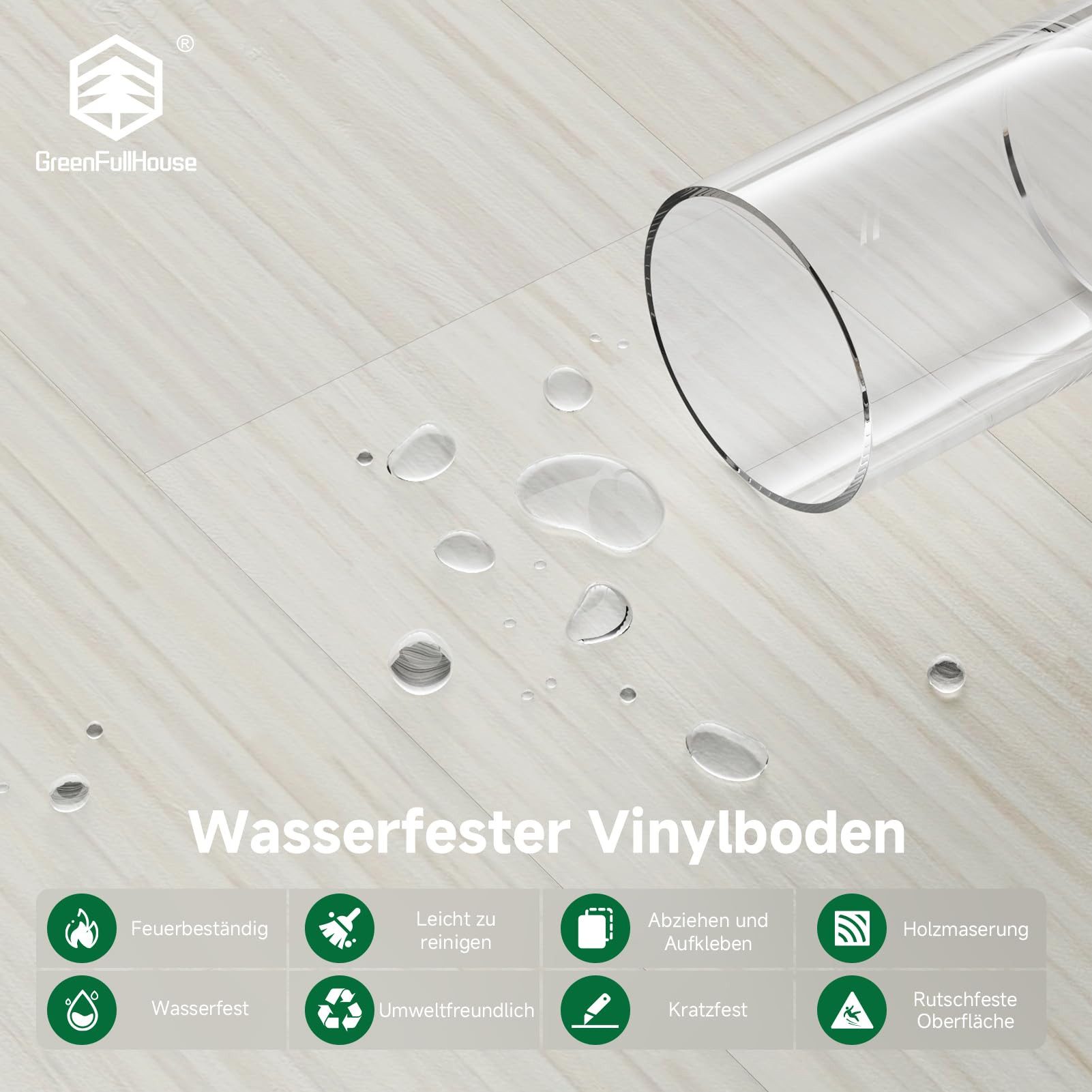 Agger Vinylboden Vinyl Bodenbelag selbstklebend mit Holz-Effekt,PVC Bodenbelag, Holztafel,30 × 30 cm Für Küche, Bad / Badezimmer & Wohnzimmer – Bild 5 von 5