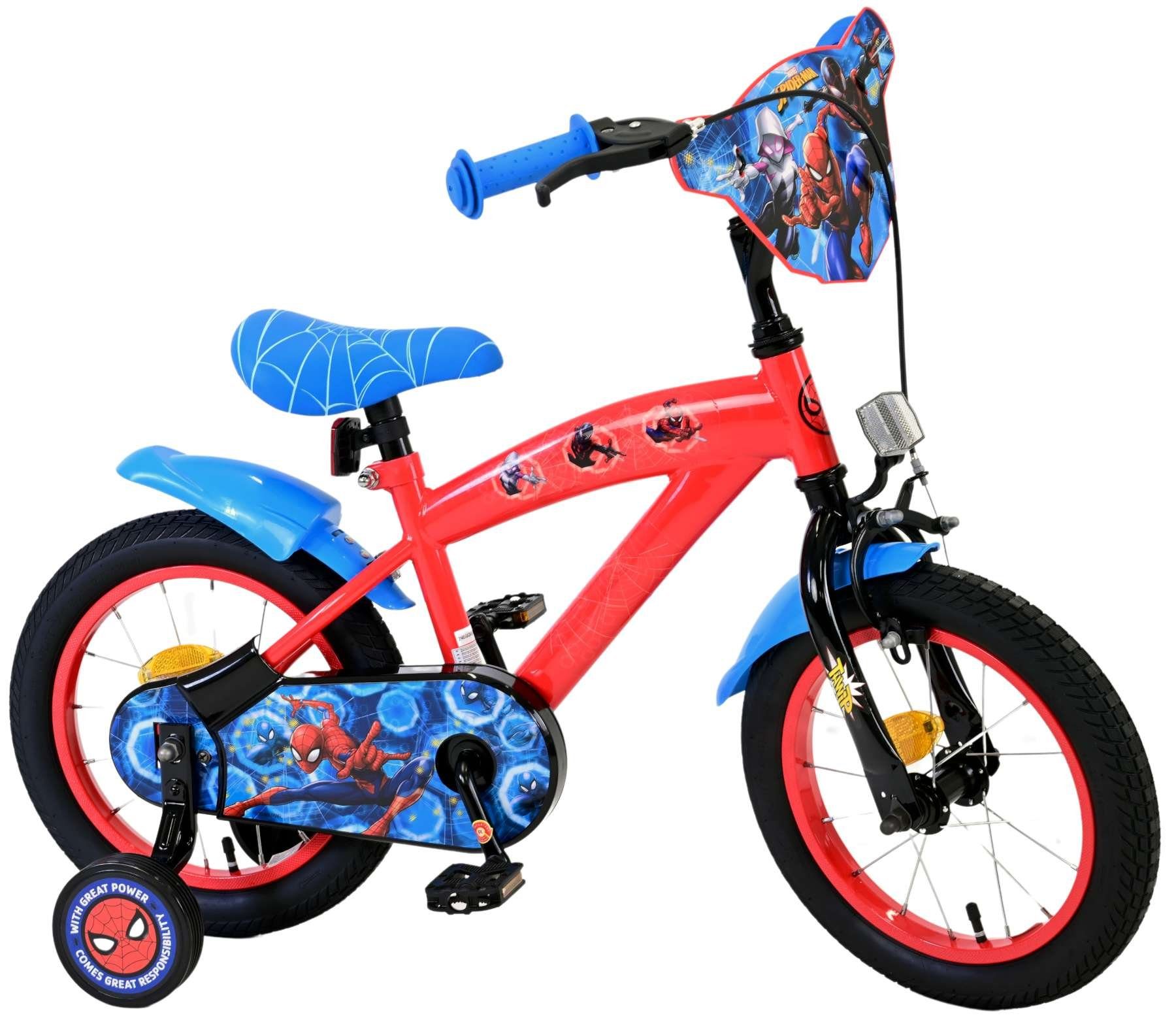 Volare Kinderfahrrad Volare Marvel Spider-Man Kinderfahrrad für Jungen - 14 Zoll in Rot, (1-tlg), kinderfreundlich, Luftbereifung, Rücktrittbremse