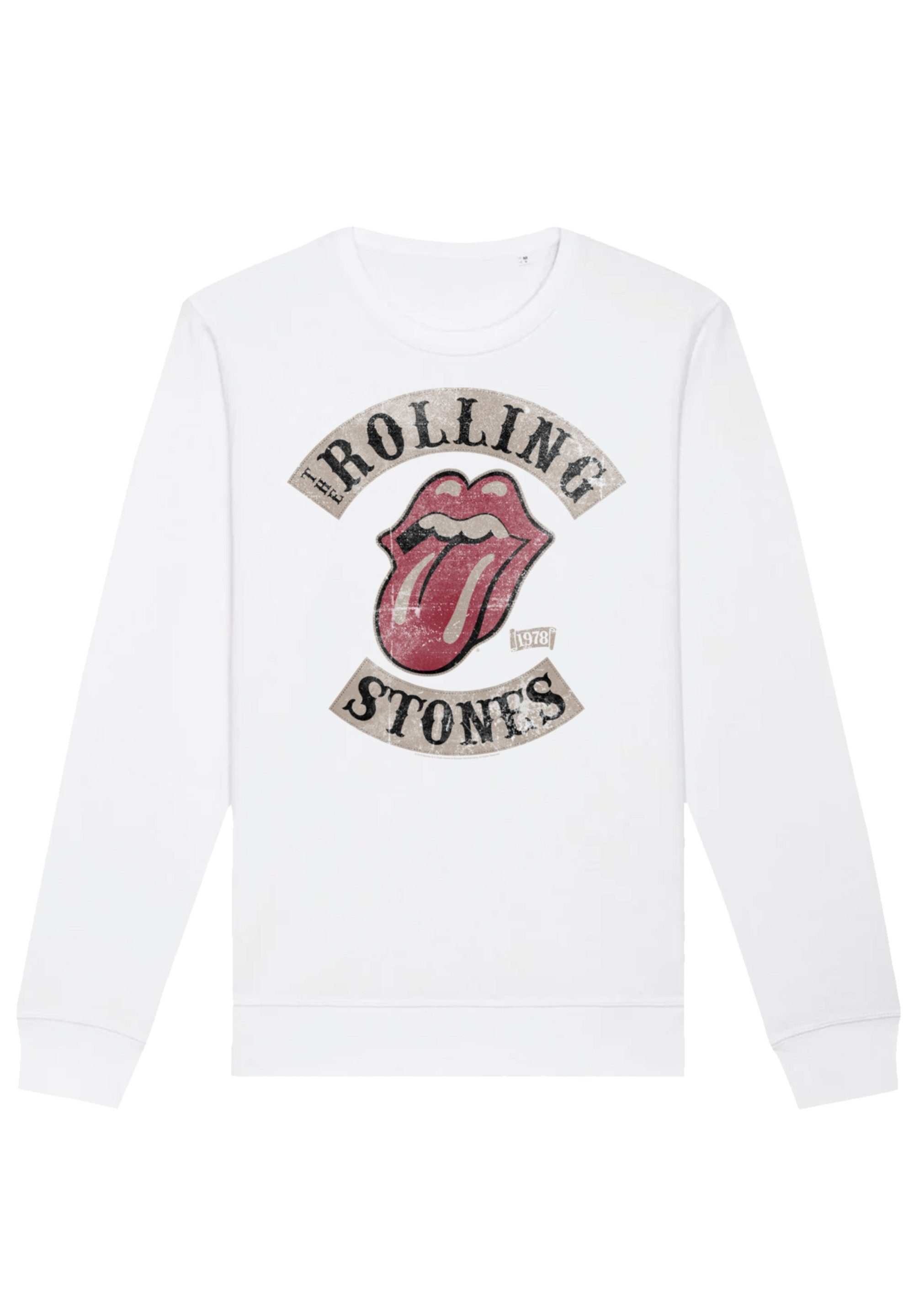 F4NT4STIC Sweatshirt The Rolling Stones Tour '78 Print weiß