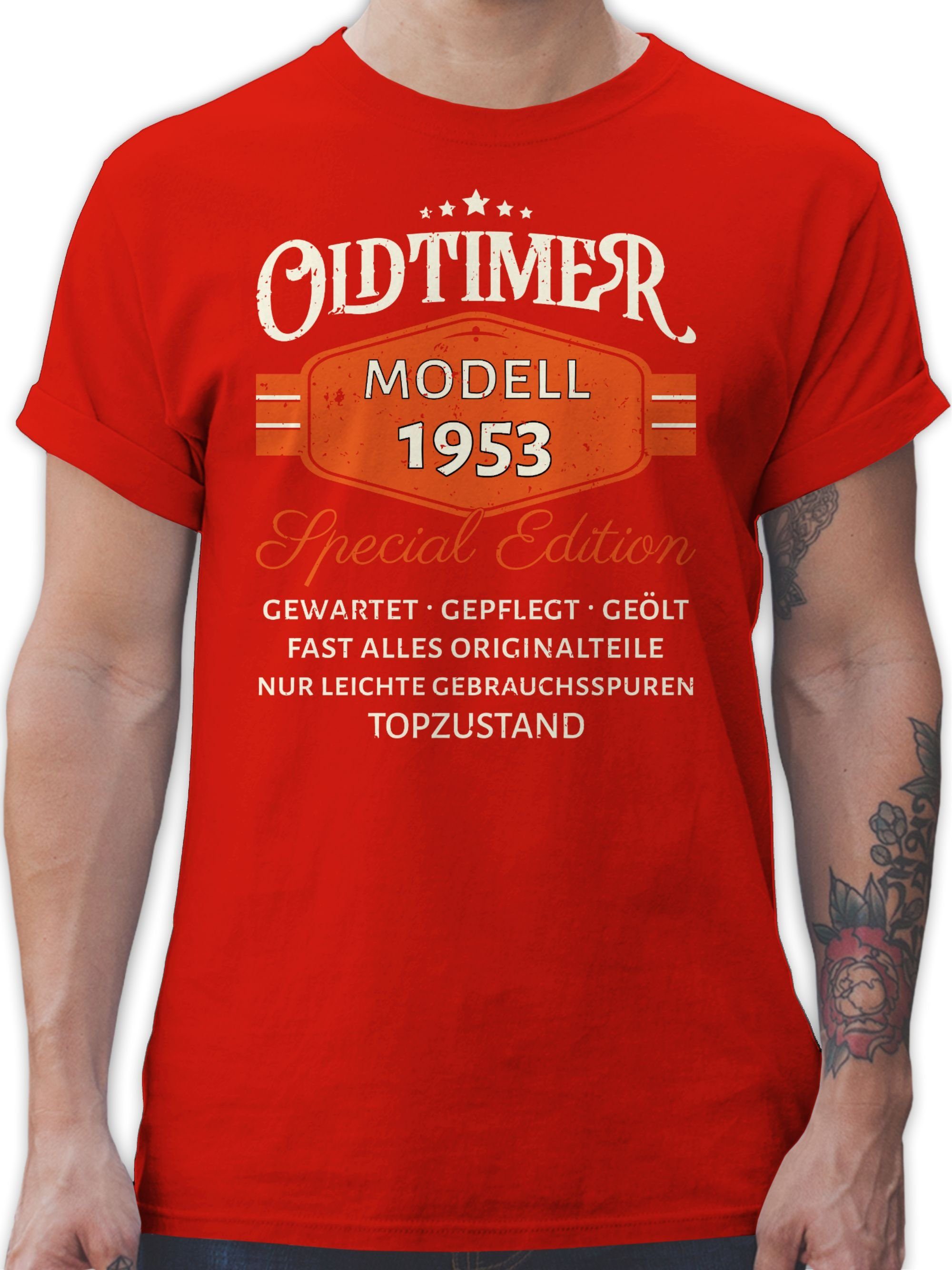 03 Shirtracer Modell Edition Oldtimer 70. T-Shirt Special Rot Geburtstag 1953 Original