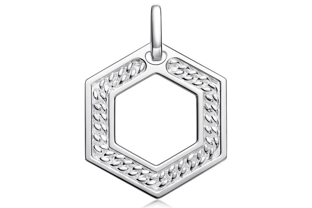 Kettenanhänger Anhänger Hexagon 925 Silberkettenstore Silber -