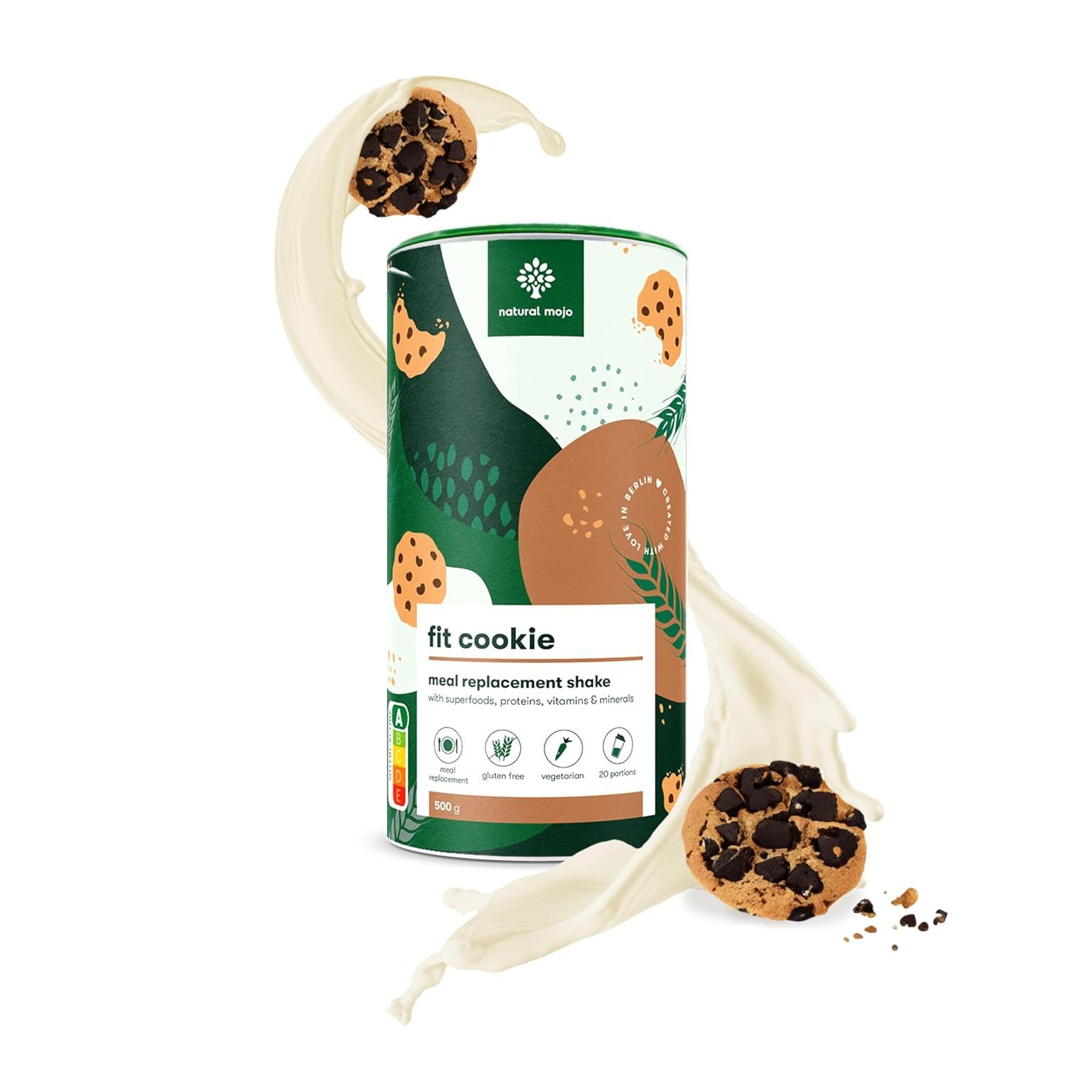 Natural Mojo Natural Mojo fit cookie - Abnehm Shake, Mahlzeitersatz - 500 gr Pulver