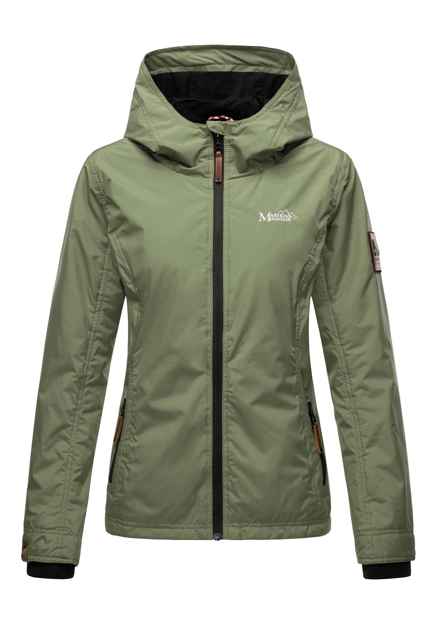 Marikoo Outdoorjacke Brombeere Sportliche Übergangsjacke mit Kapuze und schützendem Kragen – Bild 5 von 5