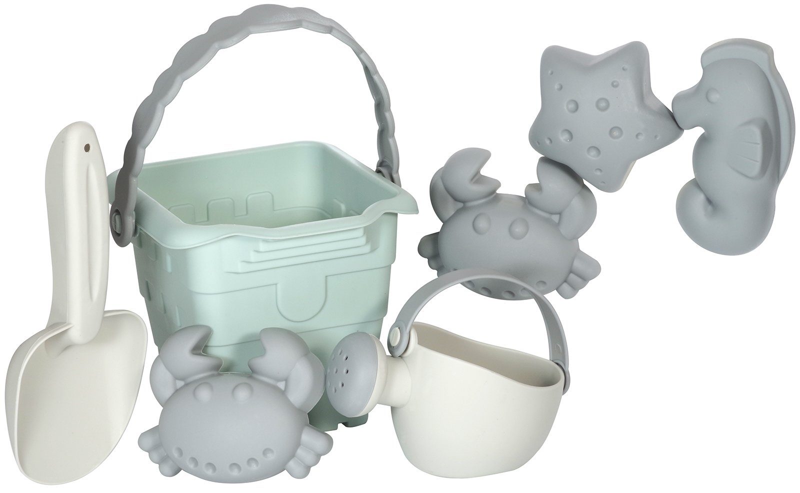 KINDSGUT Sandform-Set, (Set, 7-er Set), Sand-Spielzeug, Schippe, Förmchen, Tilda, Sandkasten, Outdoor, draußen