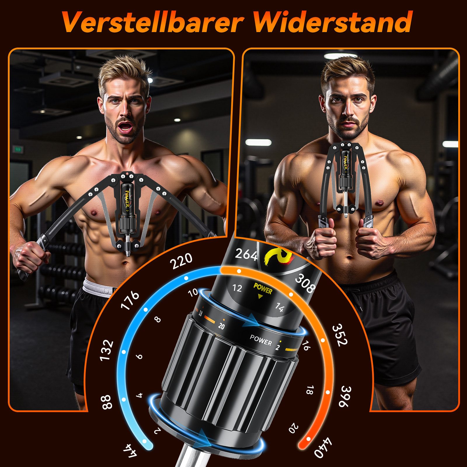 ANYLIFE Hantel Verstellbarer Hydraulik Power Twister, Hydraulische Biegehantel, (für Brust-, Arm- und Schultertraining), Krafttrainingsgerät für Heimfitness