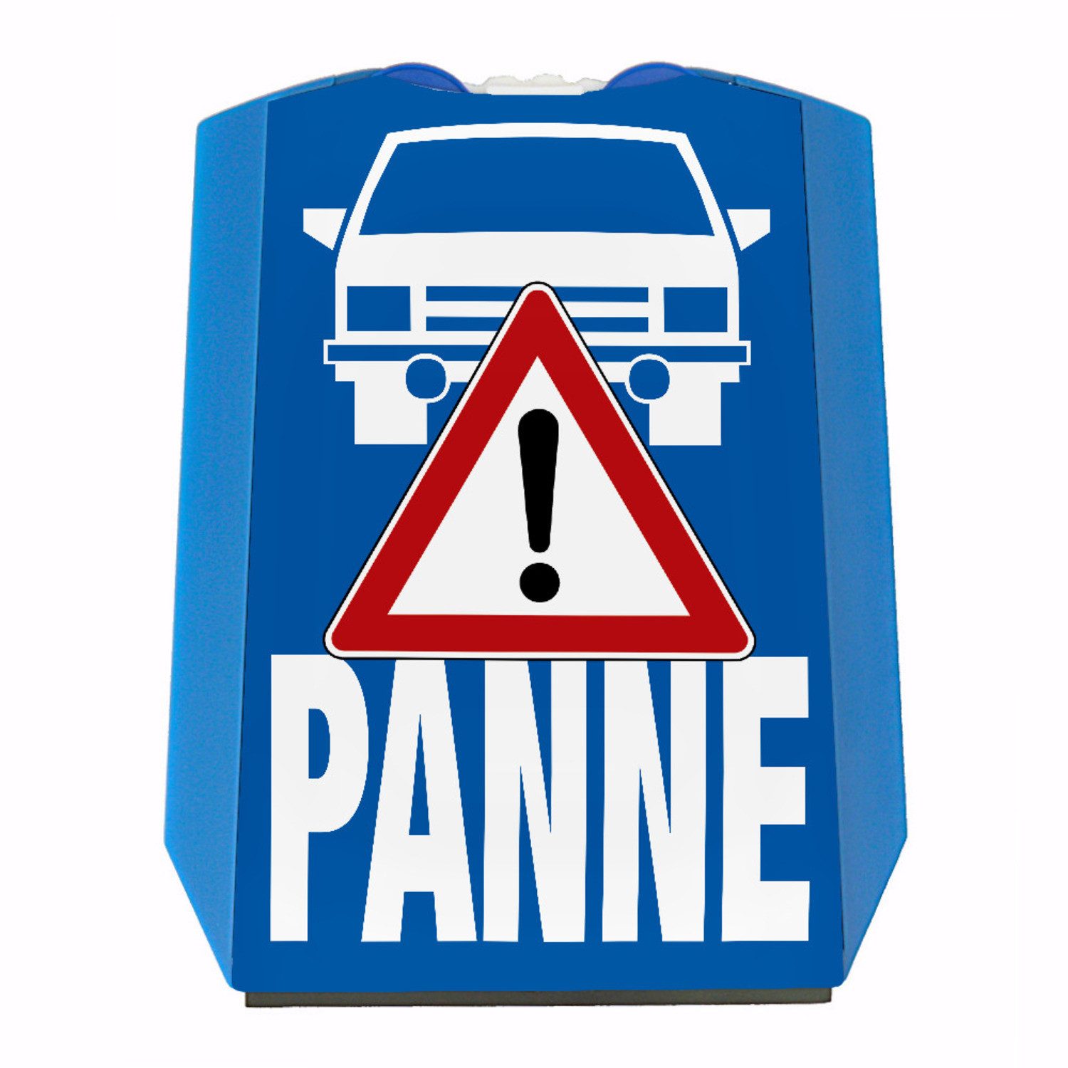 Parkscheibe Panne mit dem PKW Parkscheibe Auto Motiv in blau und 2