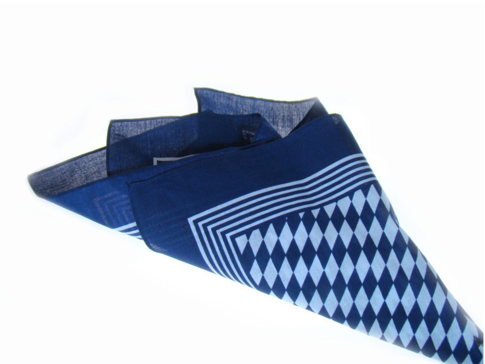 LK Trend & Style Nickituch Kopftuch Bandana, das modische Design bleibt im Trend Blau mit Rautenmuster