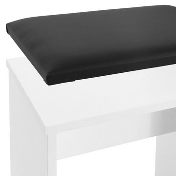 ML-DESIGN Schminktisch Frisiertisch Kosmetiktisch Frisierkommode Schminkkommode Make-up Tisch, Mit Hocker Spiegel 60x40x122cm Weiß modern